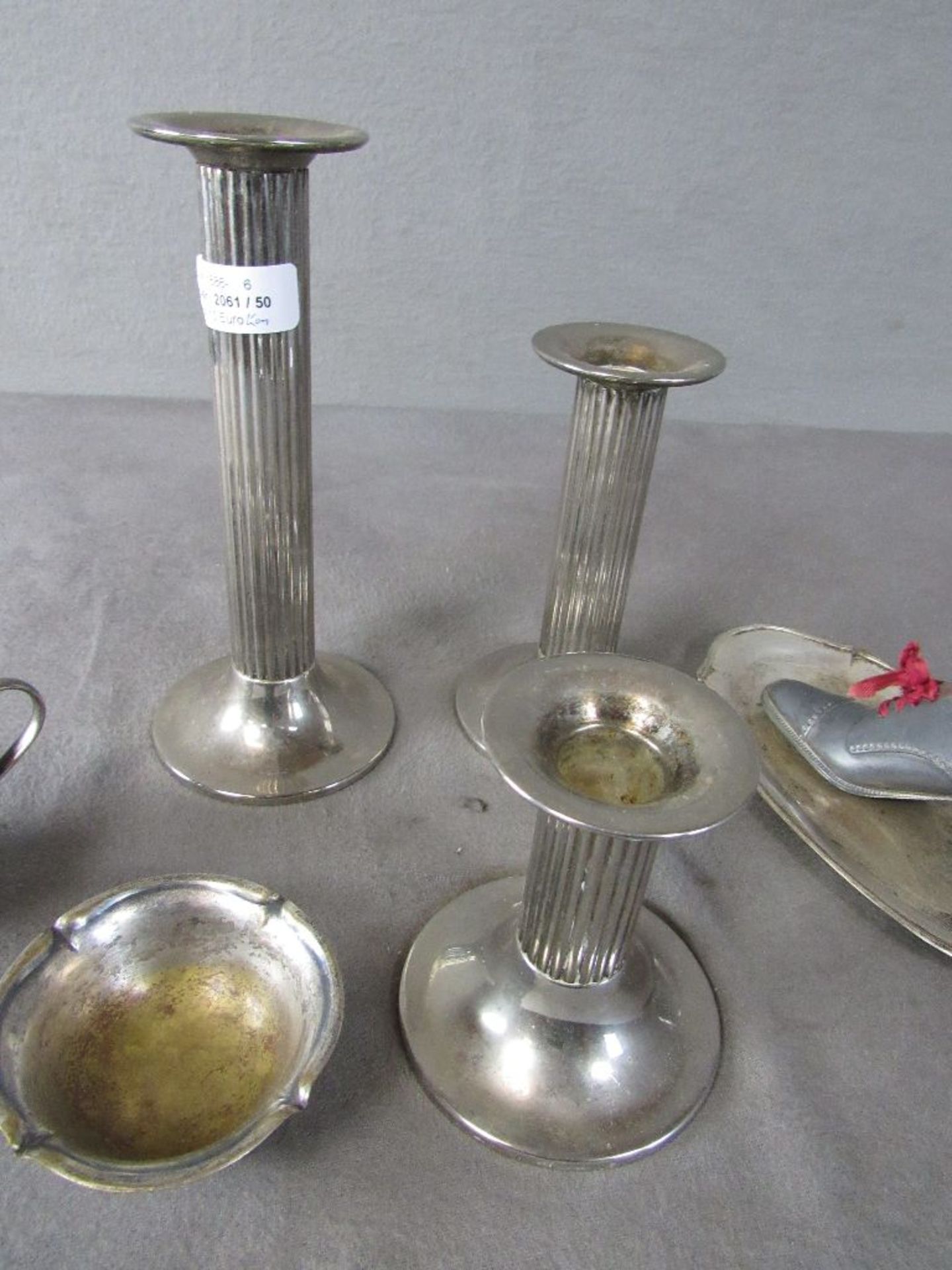 Ein Lot Silber + 3 Kerzenständer - Image 2 of 5