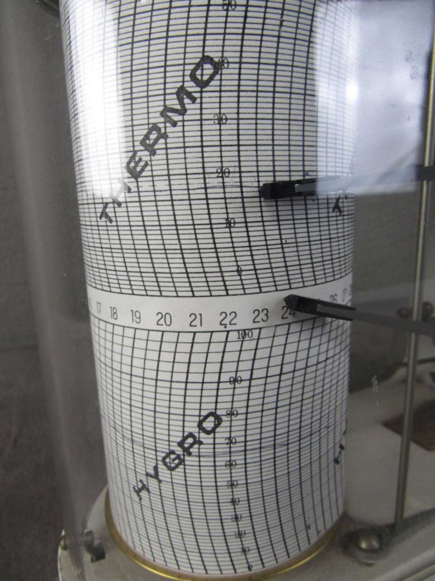 Messgerät Luft Thermograf Trommelscheiben Uhrwerk läuft 25cm hoch - Image 3 of 6