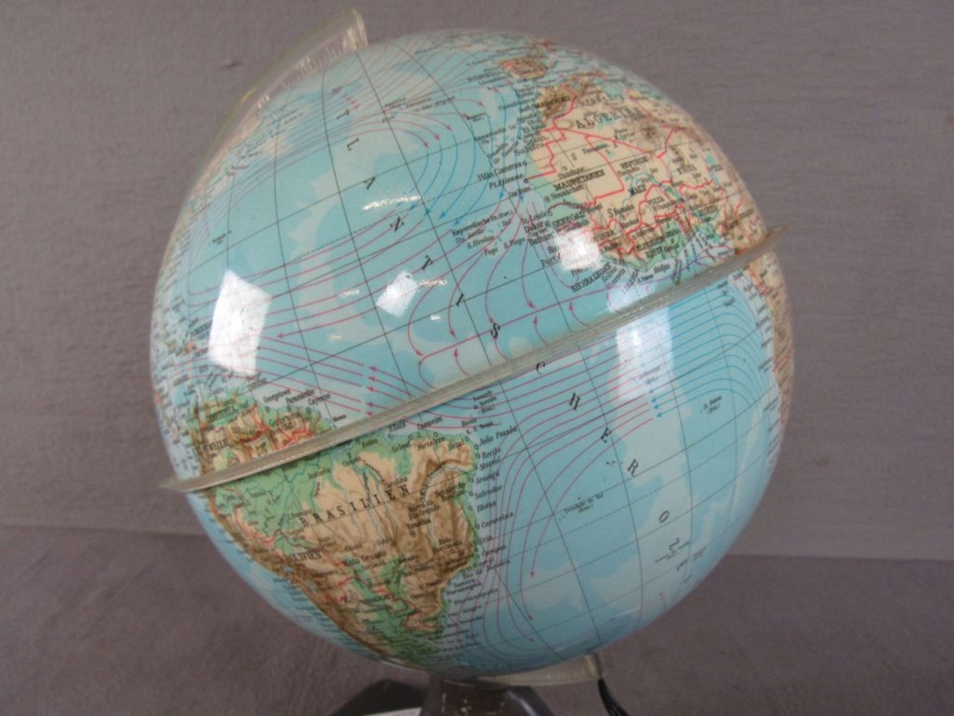 Art Deco beleuchteter Globus ca.38cm hoch - Bild 4 aus 4