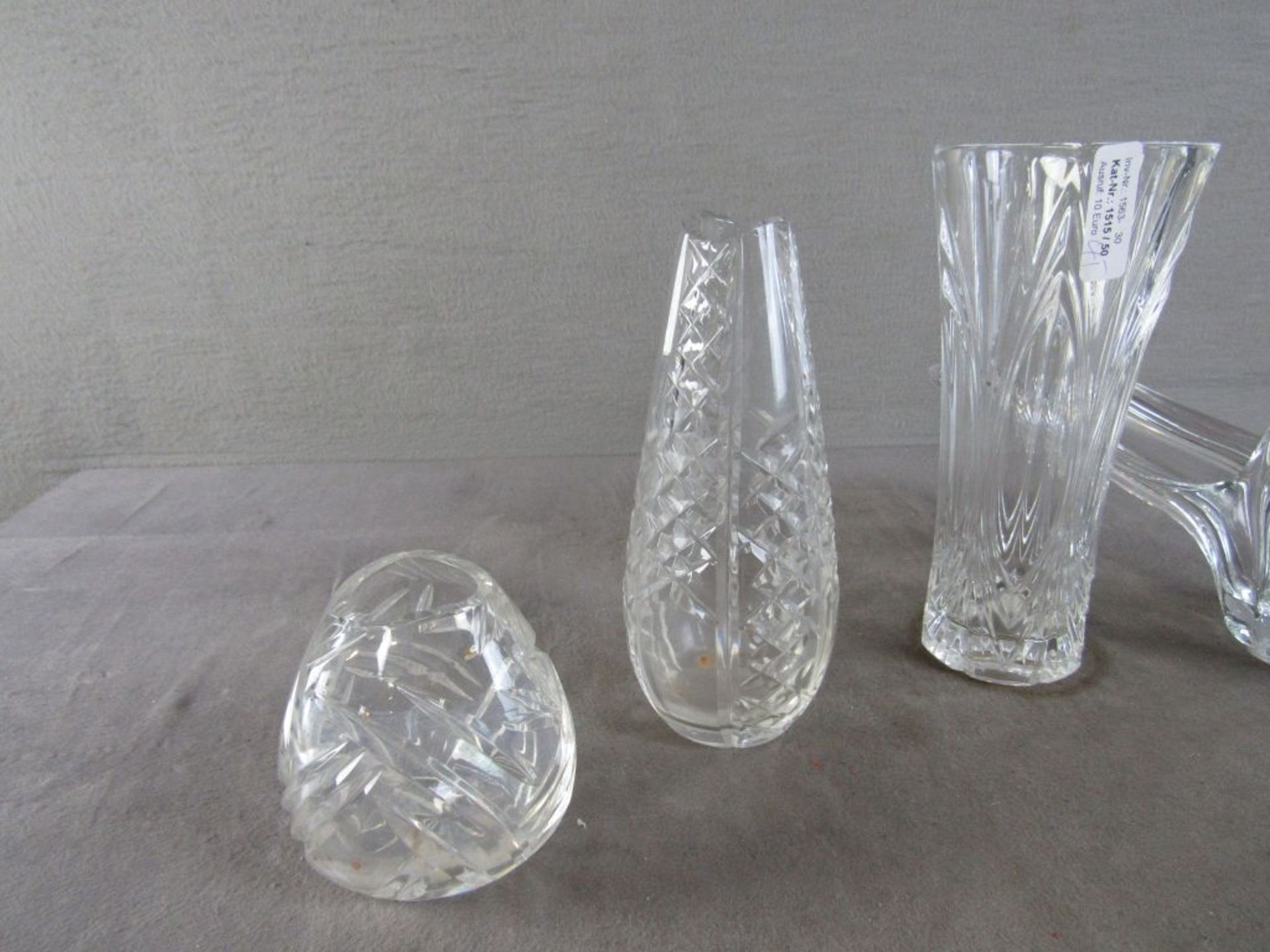 Vier Teile Kristallglas von 11cm - 24cm - Bild 3 aus 4