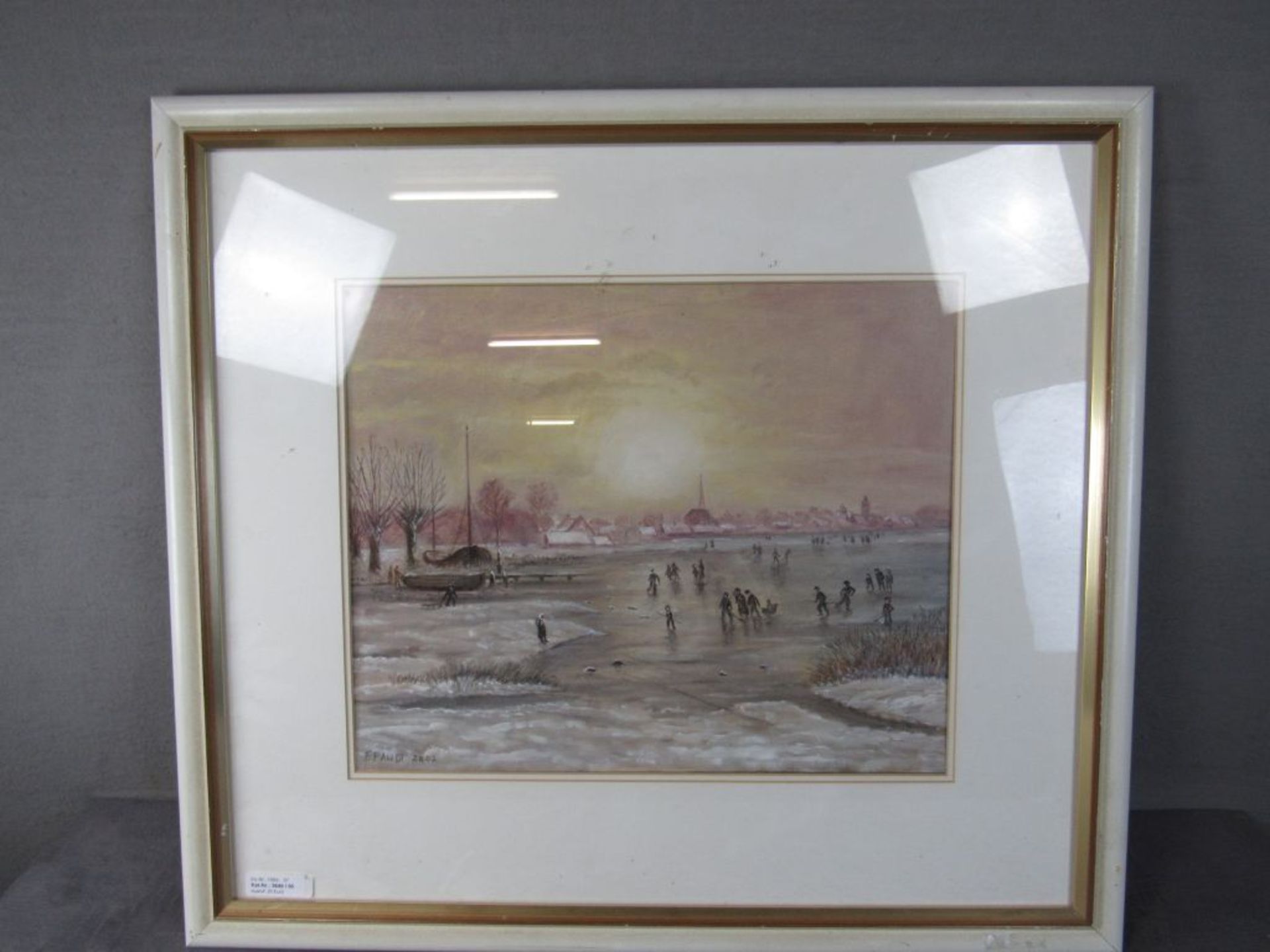 Ölgemälde signiert Faudt Winterlandschaft 70x79cm - Bild 2 aus 7