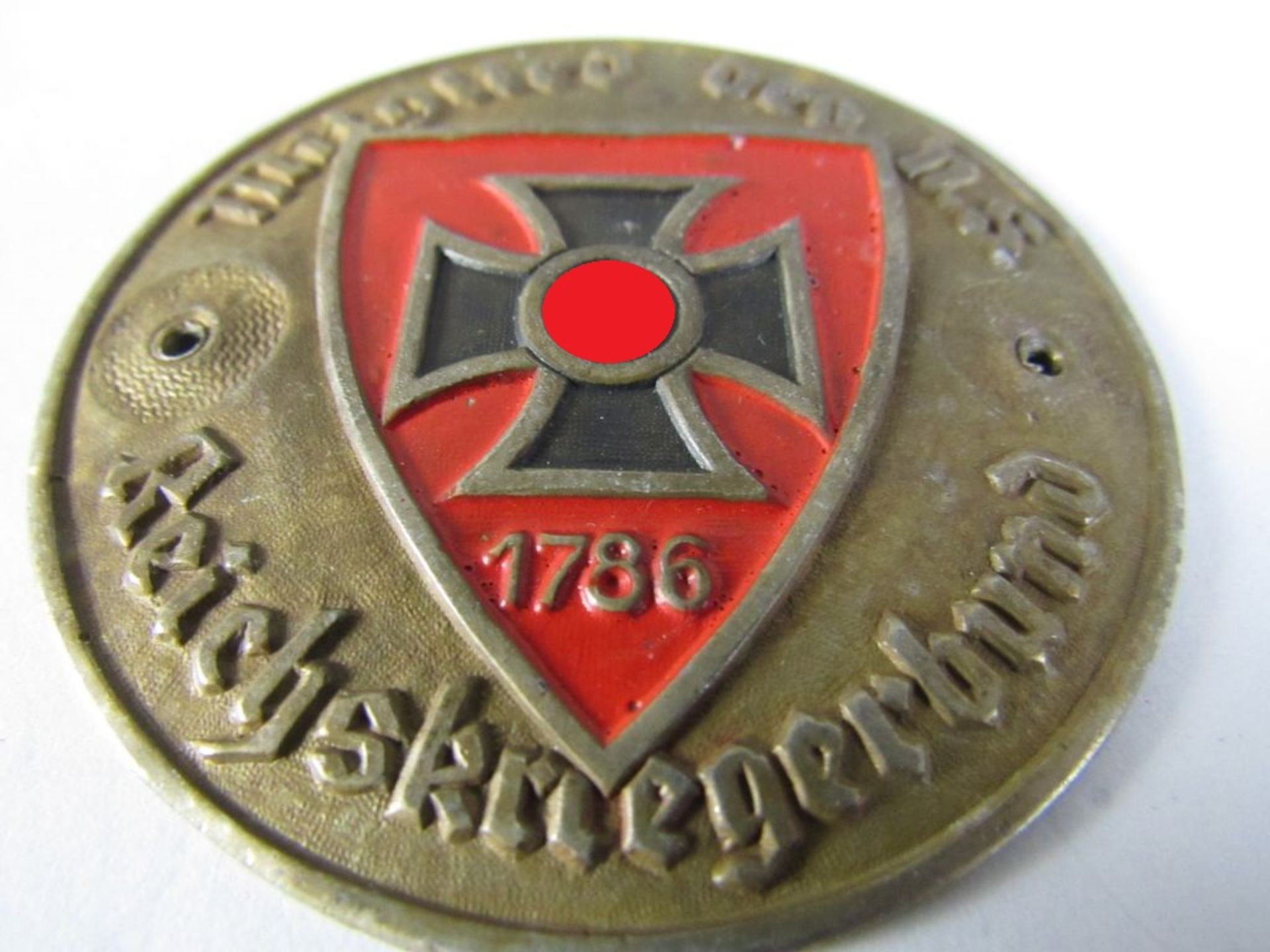 Plakette Mitglied des NS-Reichskriegerbund original 2.WK Durchmesser 6,5cm - Image 2 of 3