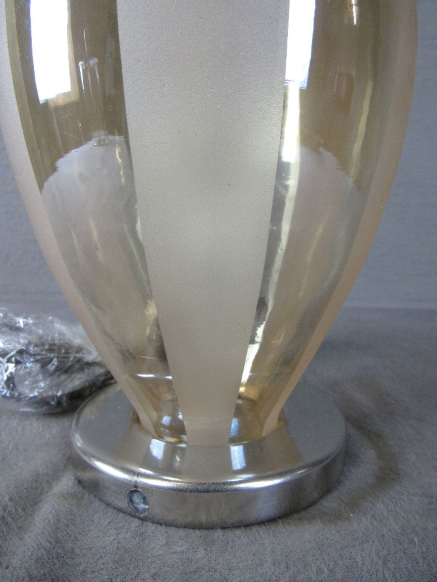 Tischlampe Art Deco Metall und Glaskorpus 46cm hoch - Image 4 of 5