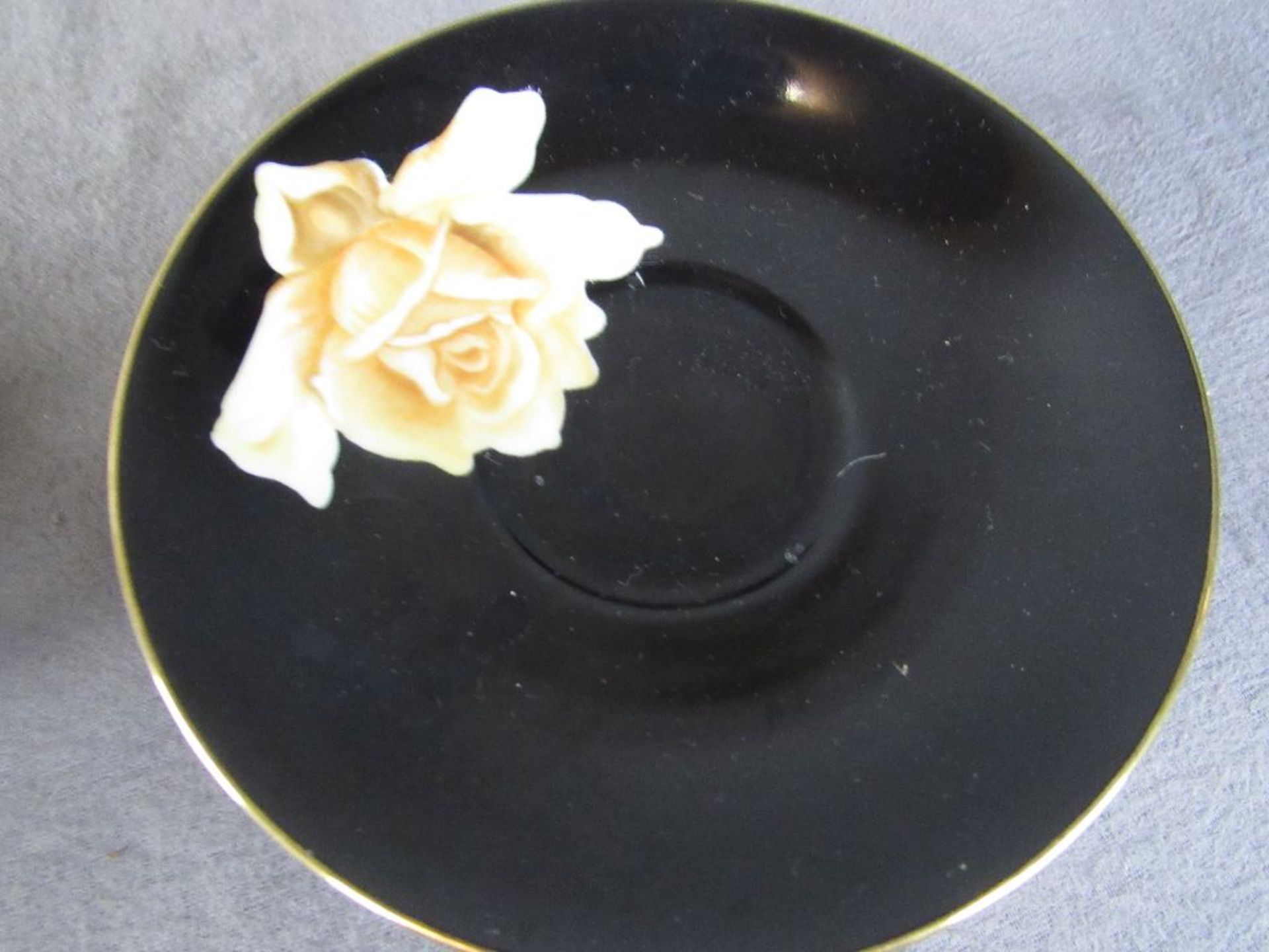 Teeservice Noritaka schwarz mit gelber Rose - Bild 2 aus 7