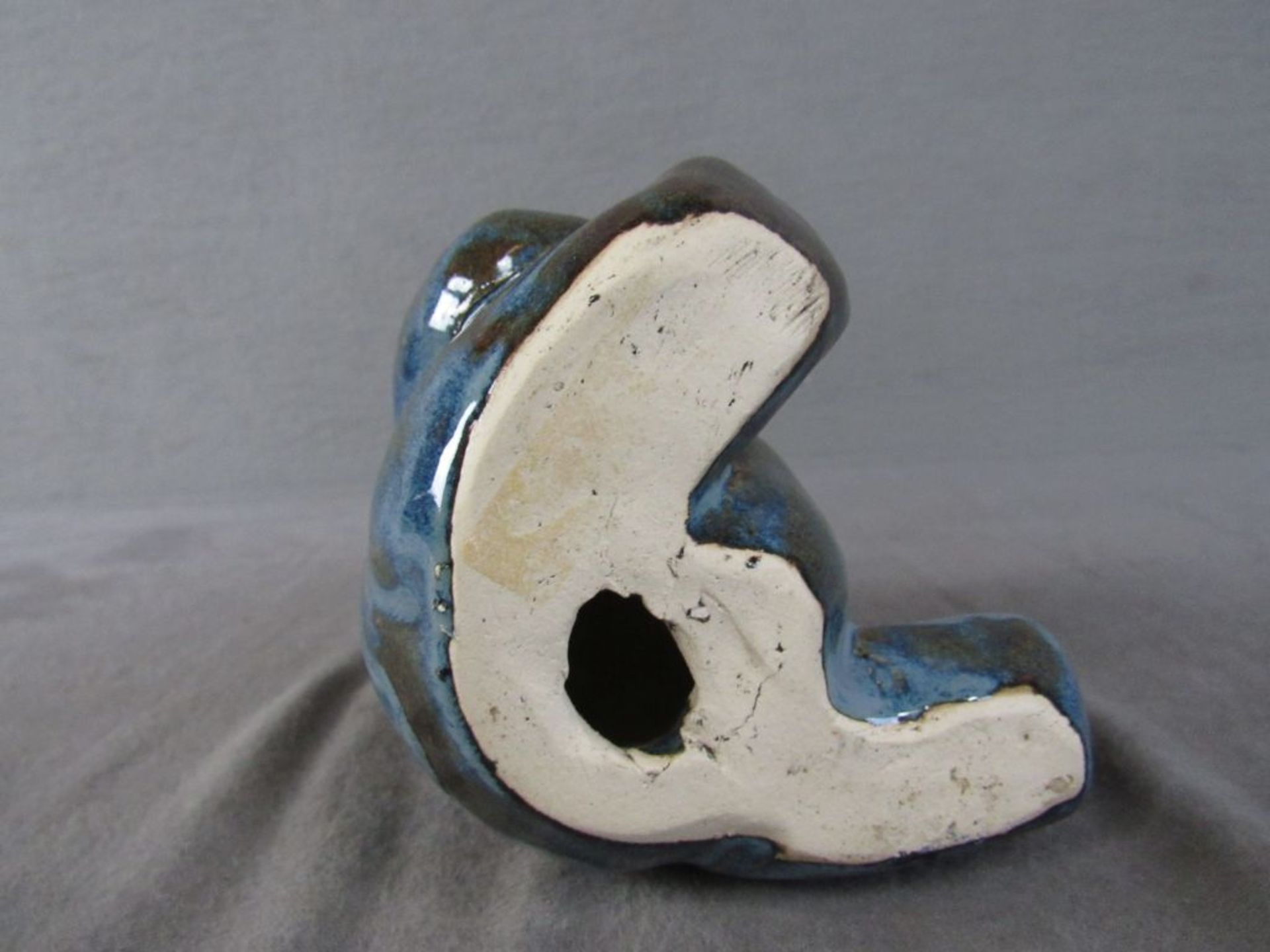 Lasierter Keramikbär sitzend 16cm hoch - Bild 4 aus 4
