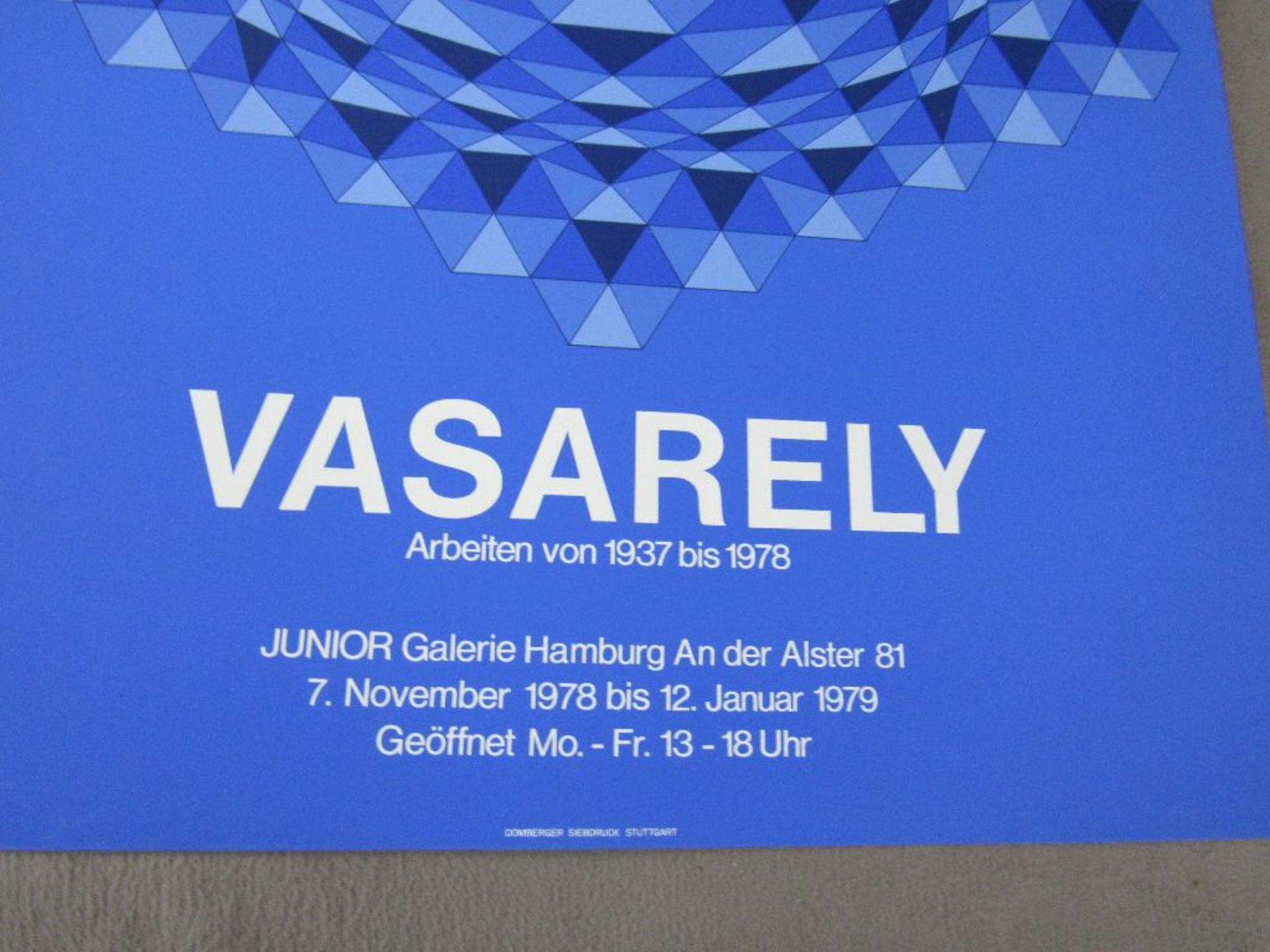 Victor Vasarely Ausstellungsplakat Poster Siebdruck 1978 Junior Galerie Hamburg 84x59cm - Bild 3 aus 3