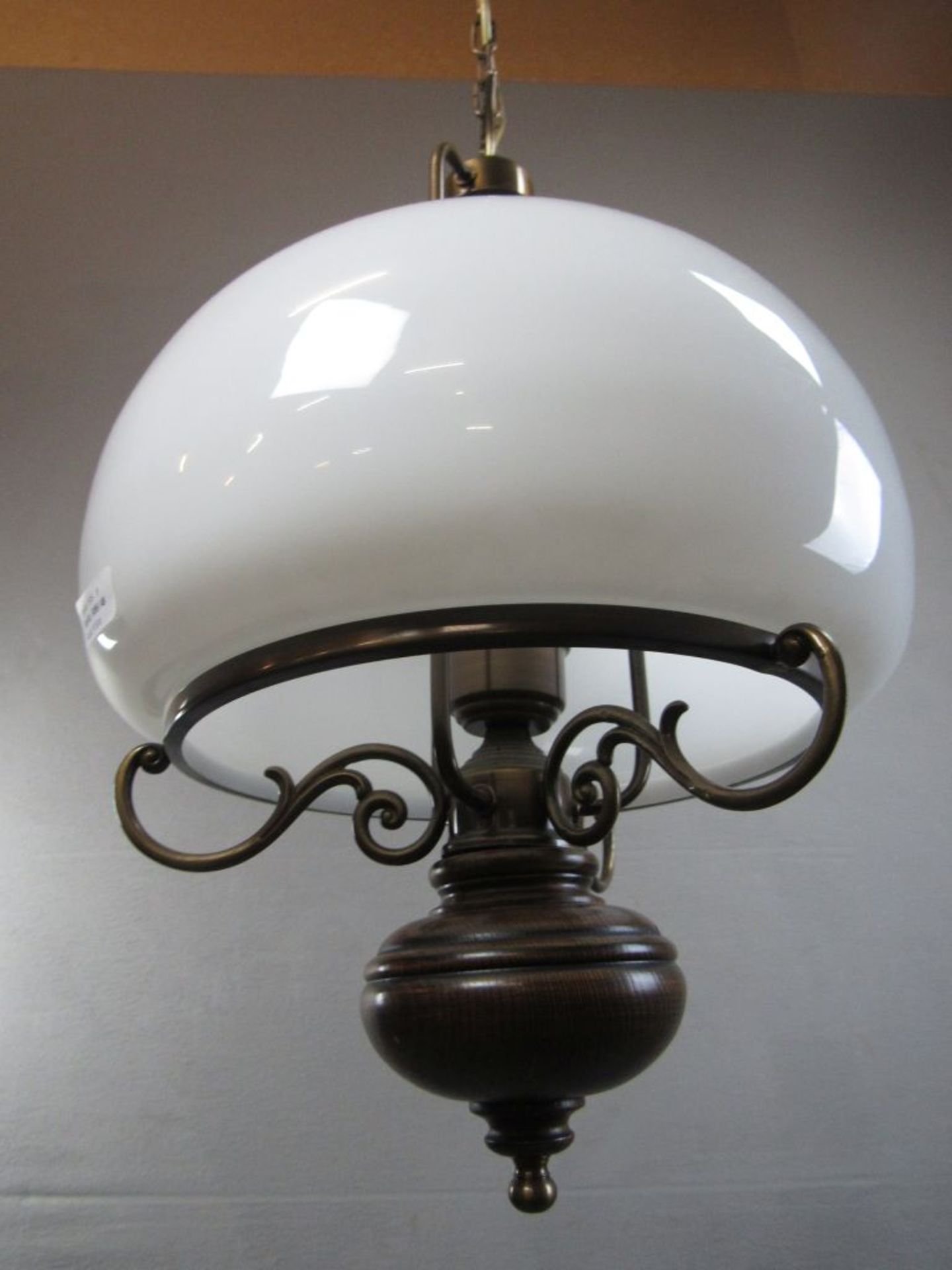 Deckenlampe einflammig Holz Messing Glas Durchmesser Glaskorpus 35cm - Image 3 of 6