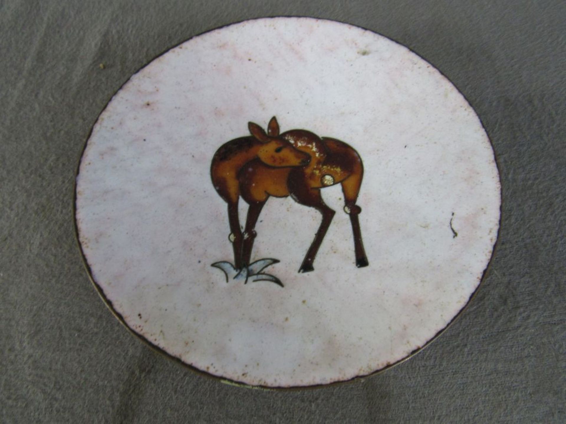 Konvolut drei 60er Jahre Cloisonne Wandteller 12 & 17cm Durchmesser - Bild 2 aus 5