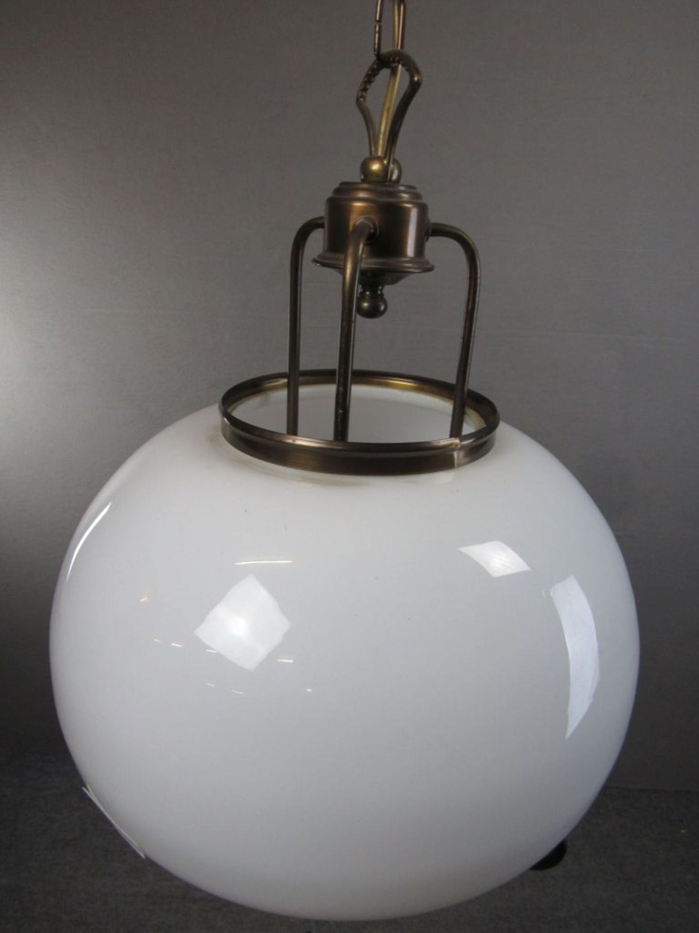 Deckenlampe einflammig Holz Messing Glas Durchmesser Glaskorpus 35cm - Image 2 of 6