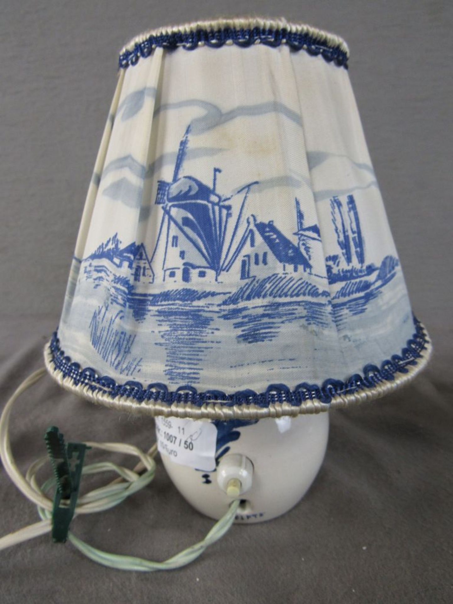 Zwei Tischlampen Delft 21cm hoch - Bild 2 aus 6