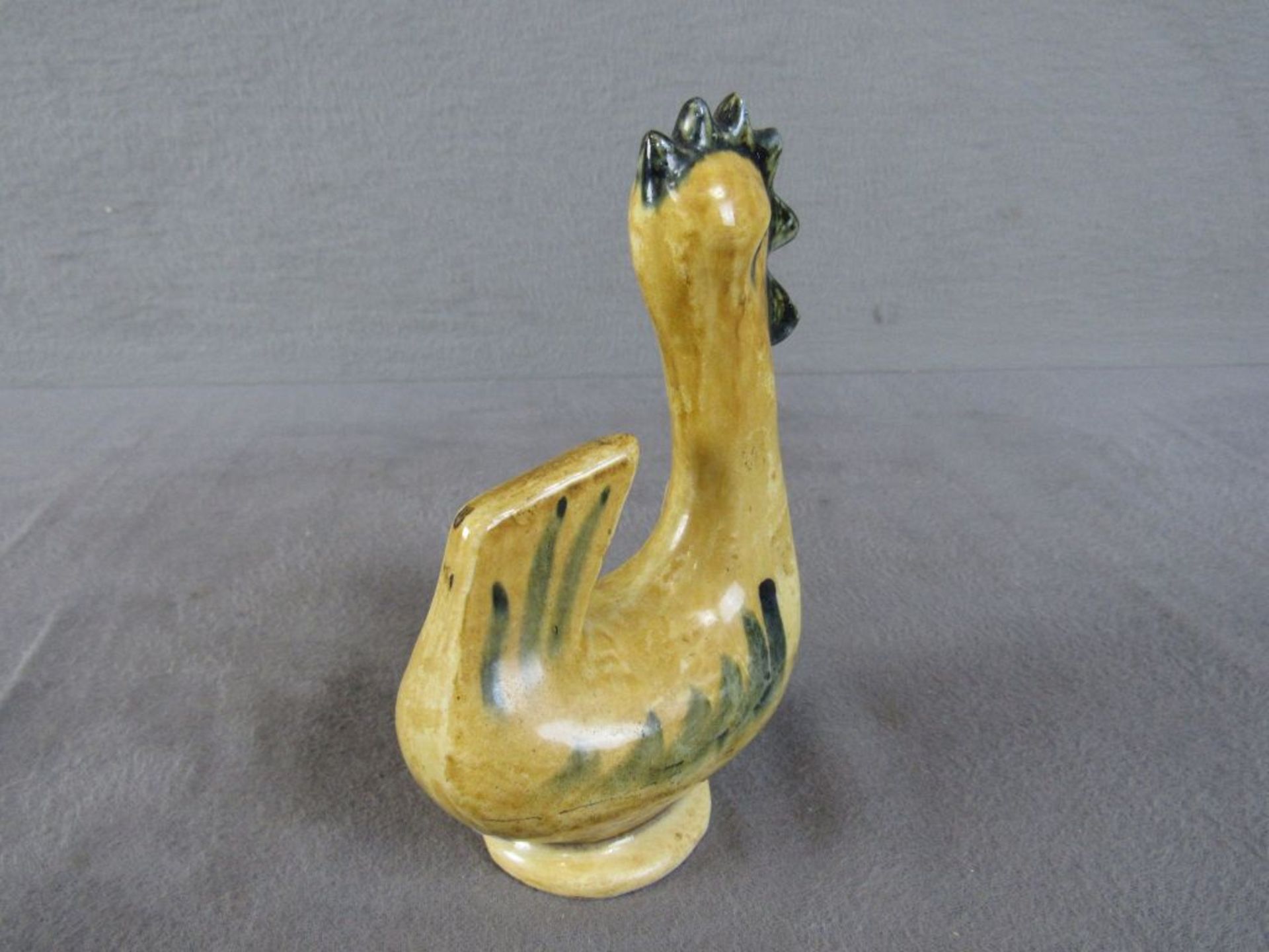 Keramikfigur Hahn unleserlich signiert wohl Worpswede 16cm hoch - Bild 4 aus 5