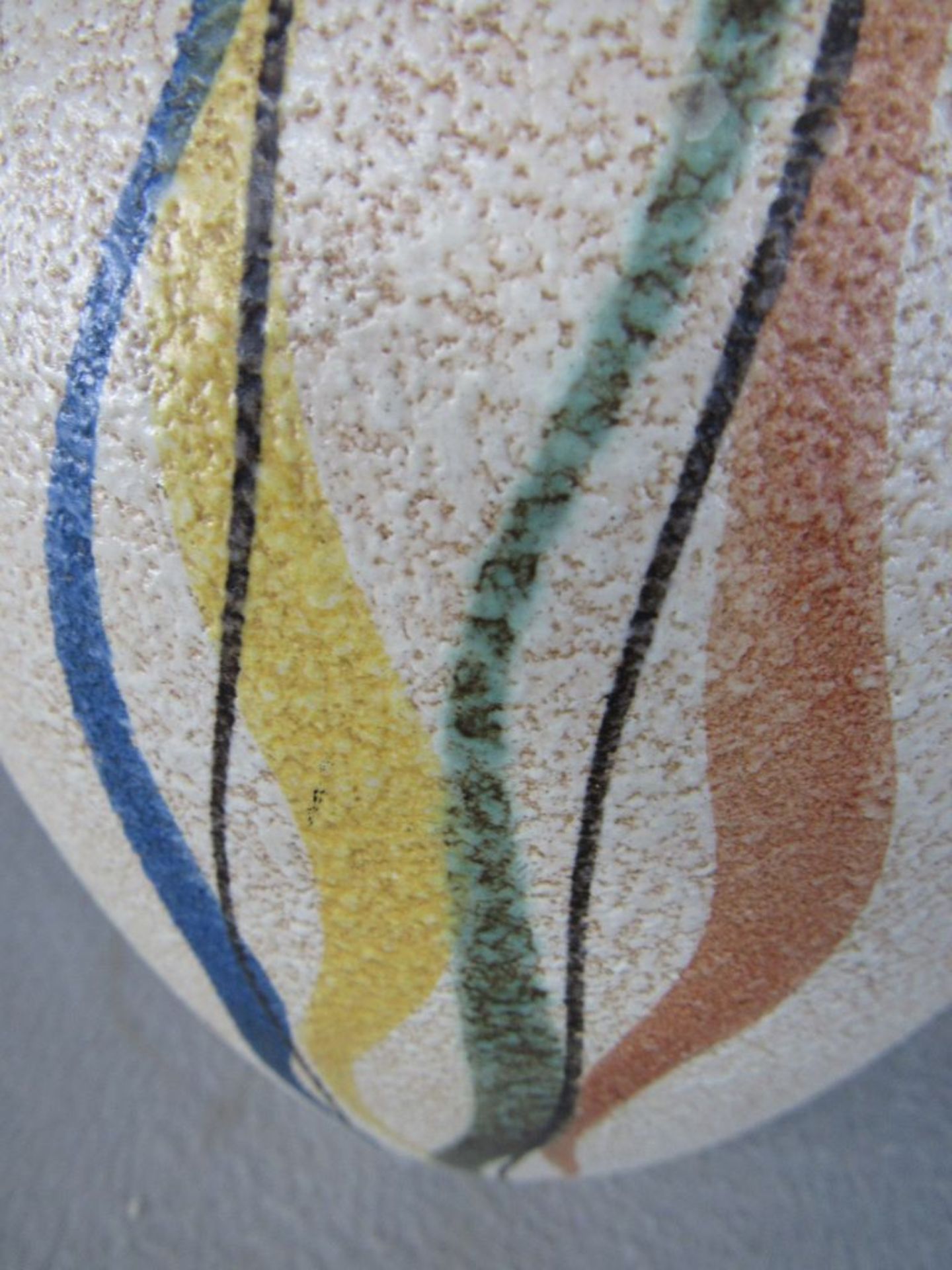 Rocka Billy Ära 50er Jahre Keramikvase handbemalt Ruscher 29cm hoch - Image 3 of 6