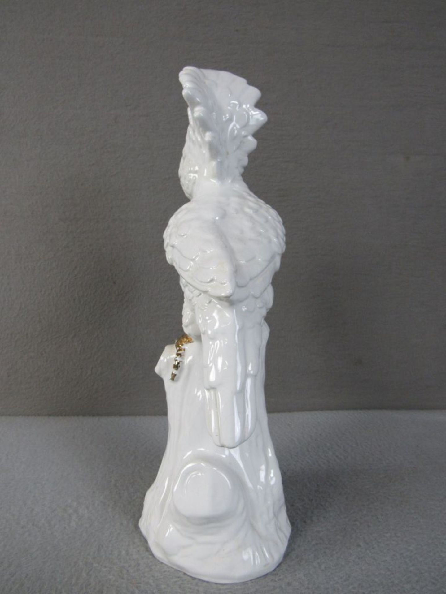 Porzellanfigur Kakadu auf Ast 37,5cm hoch - Image 5 of 6