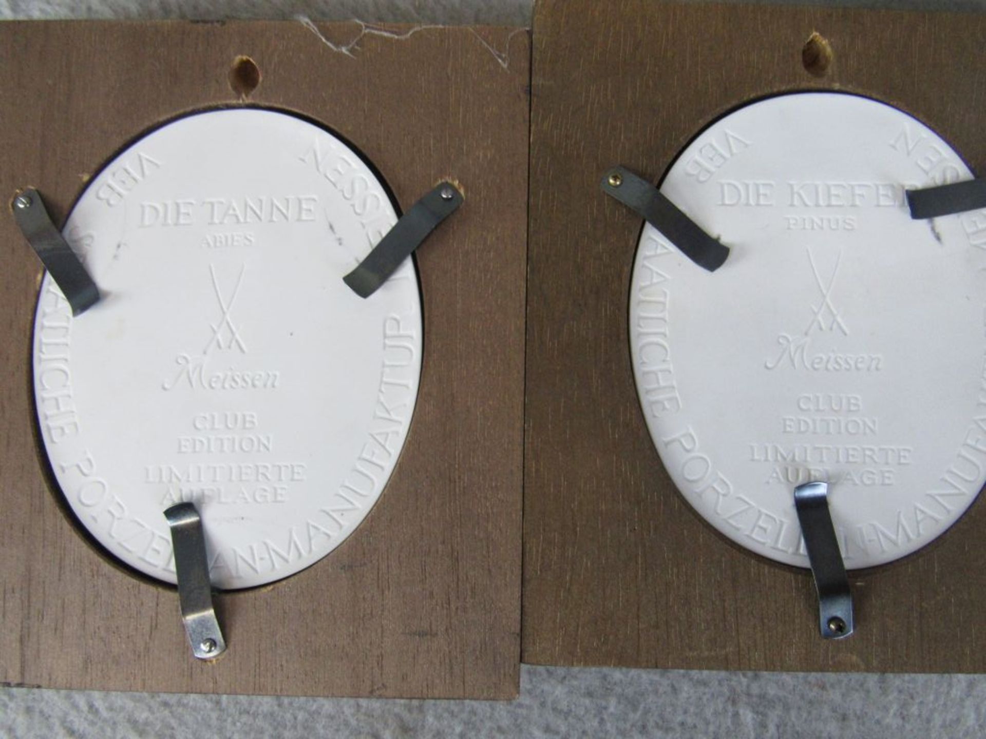 Vier Meissen Plaketten im Holzrahmen limitierte Auflage die Birke, die Kiefer, die Tanne und die Eic - Image 4 of 5