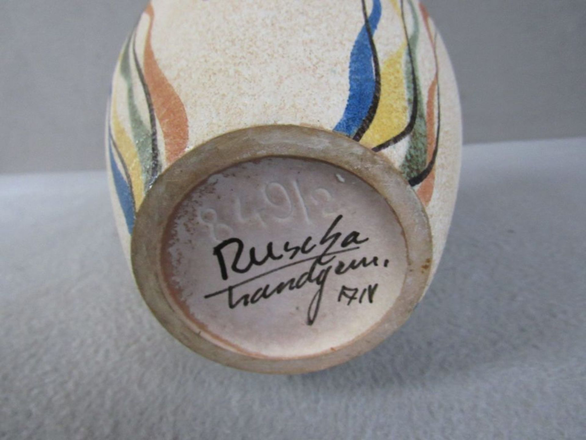 Rocka Billy Ära 50er Jahre Keramikvase handbemalt Ruscher 29cm hoch - Image 6 of 6