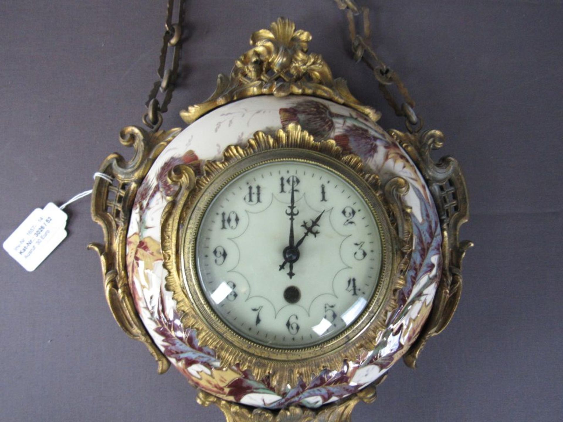 Wanduhr bemalte Keramik mit - Image 4 of 7