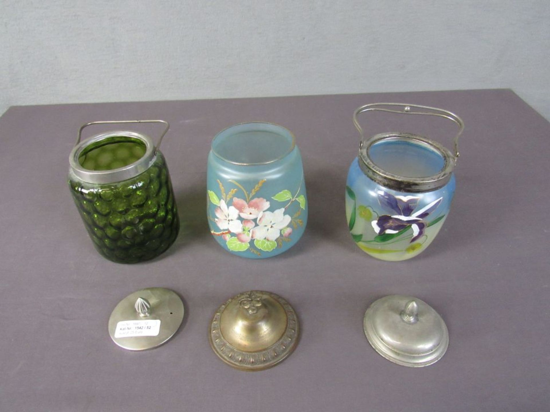 Drei Bonbonieren Glas mit Metallmontur - Image 5 of 6