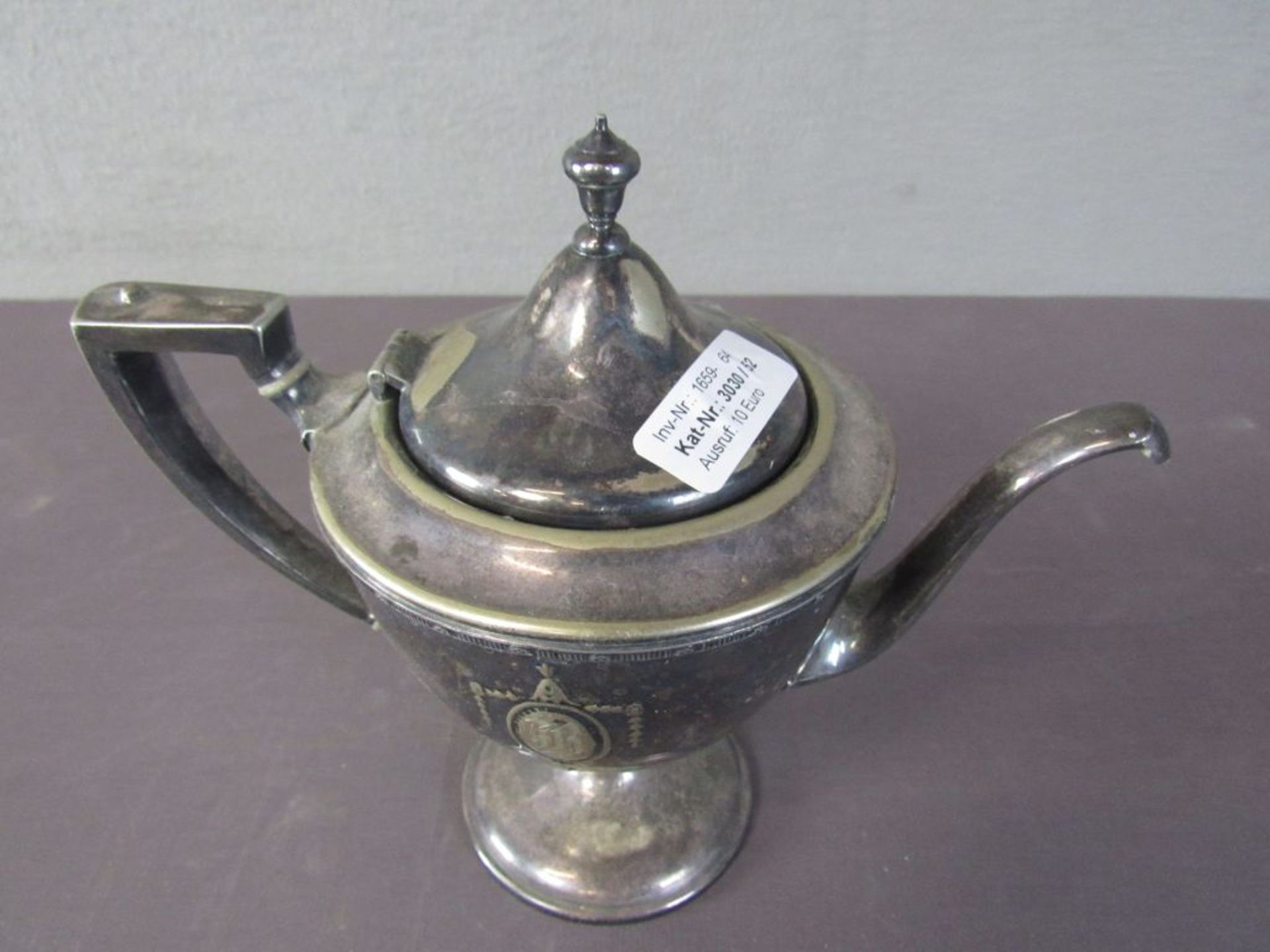 Antike Teekanne versilbert um 1900 - Image 2 of 5