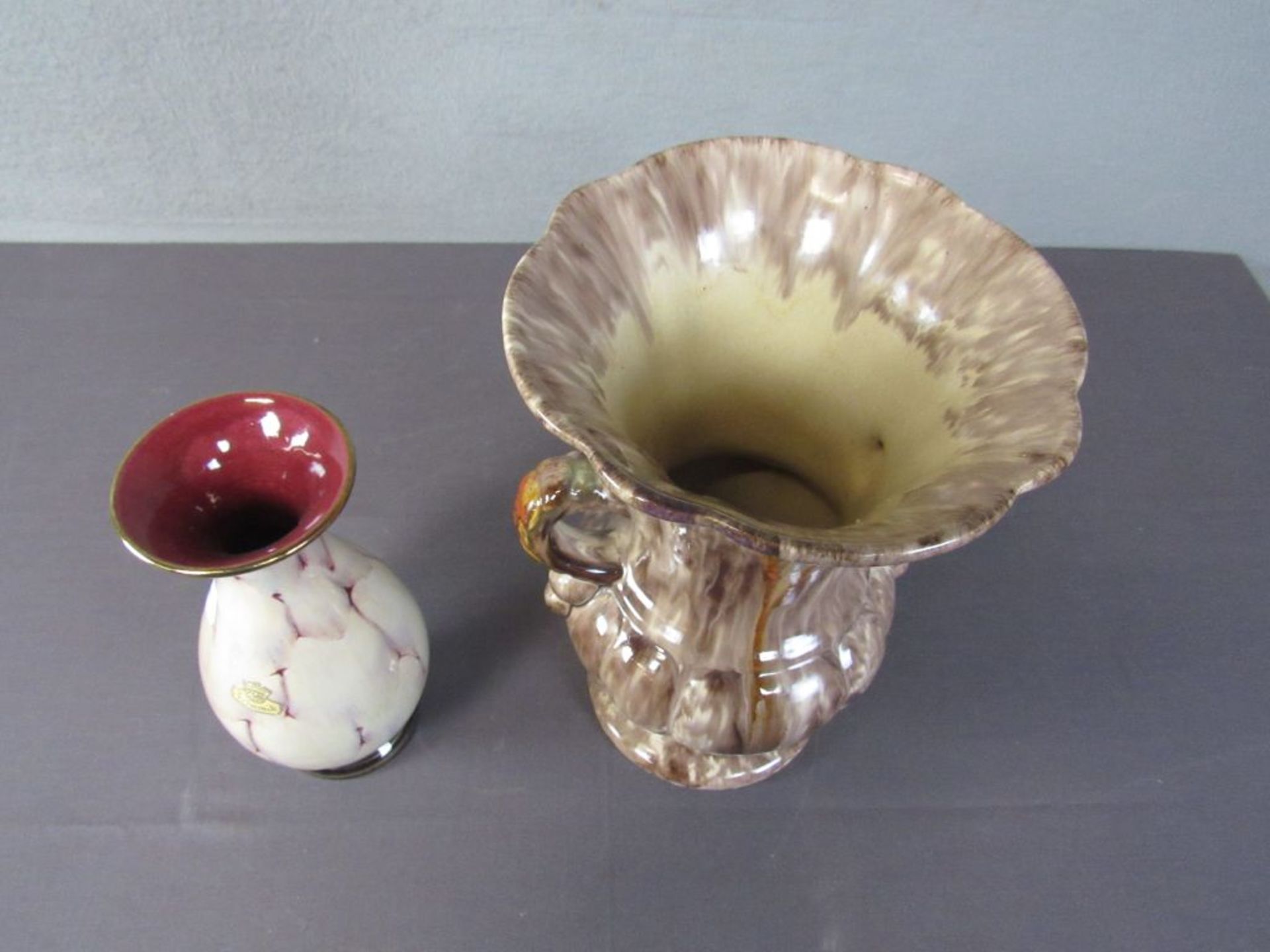 Zwei Keramikvasen 50er Jahre 22cm und - Image 4 of 8