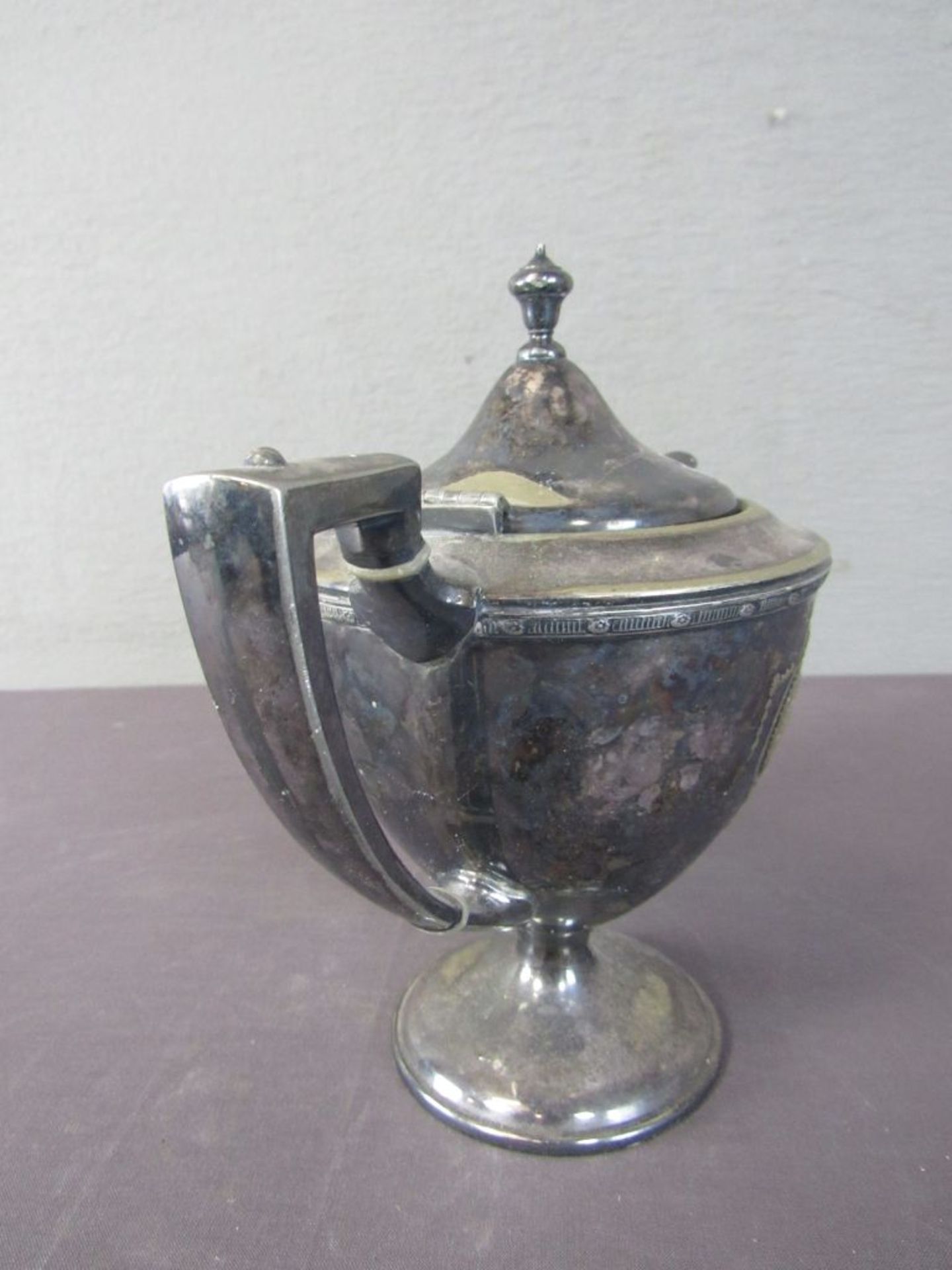 Antike Teekanne versilbert um 1900 - Image 3 of 5