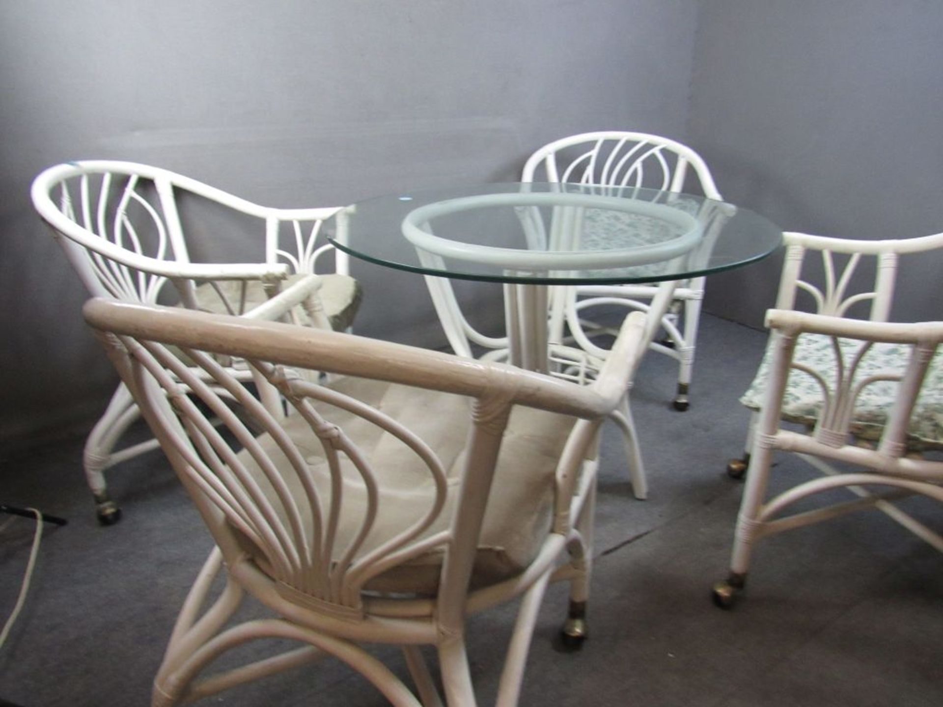 Sitzgruppe geweißt vier Stühle auf - Image 6 of 7