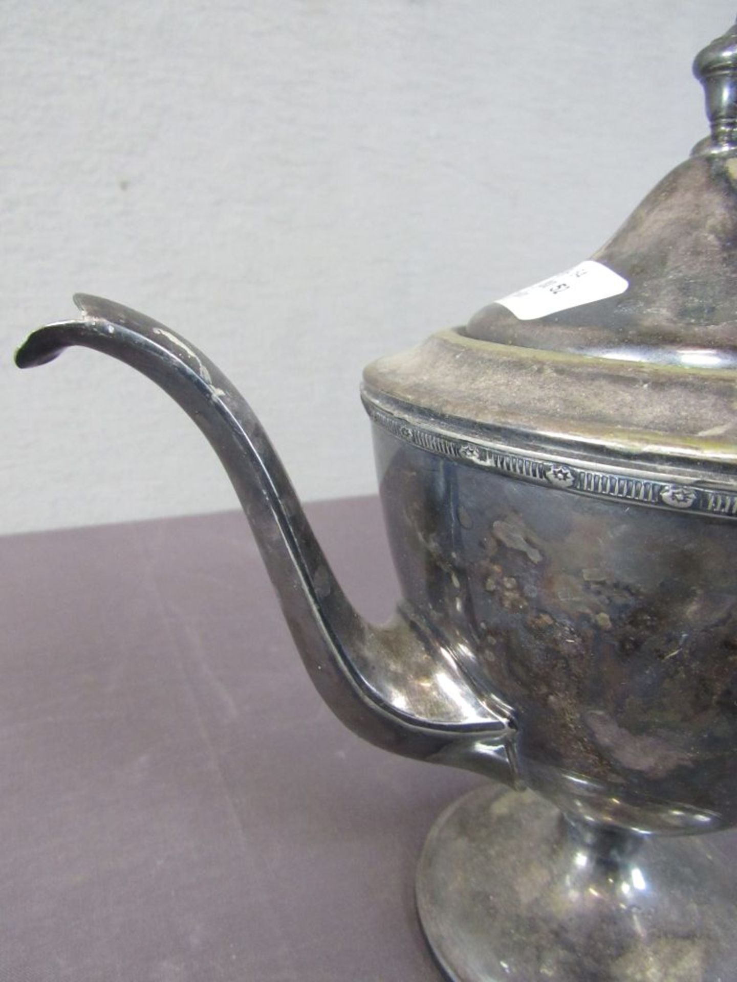 Antike Teekanne versilbert um 1900 - Image 4 of 5