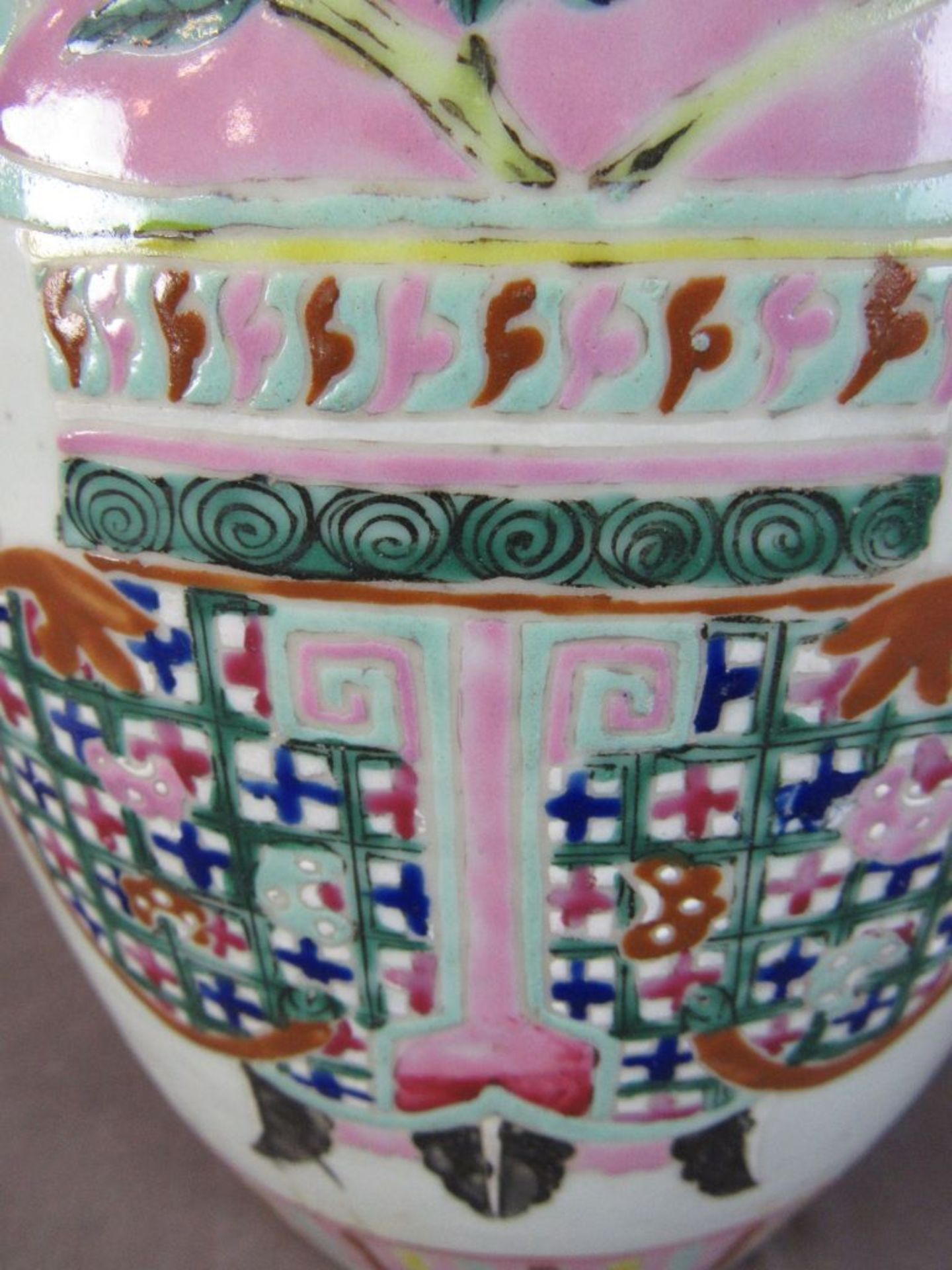 Antike asiatische Vase Deckel defekt - Bild 7 aus 7