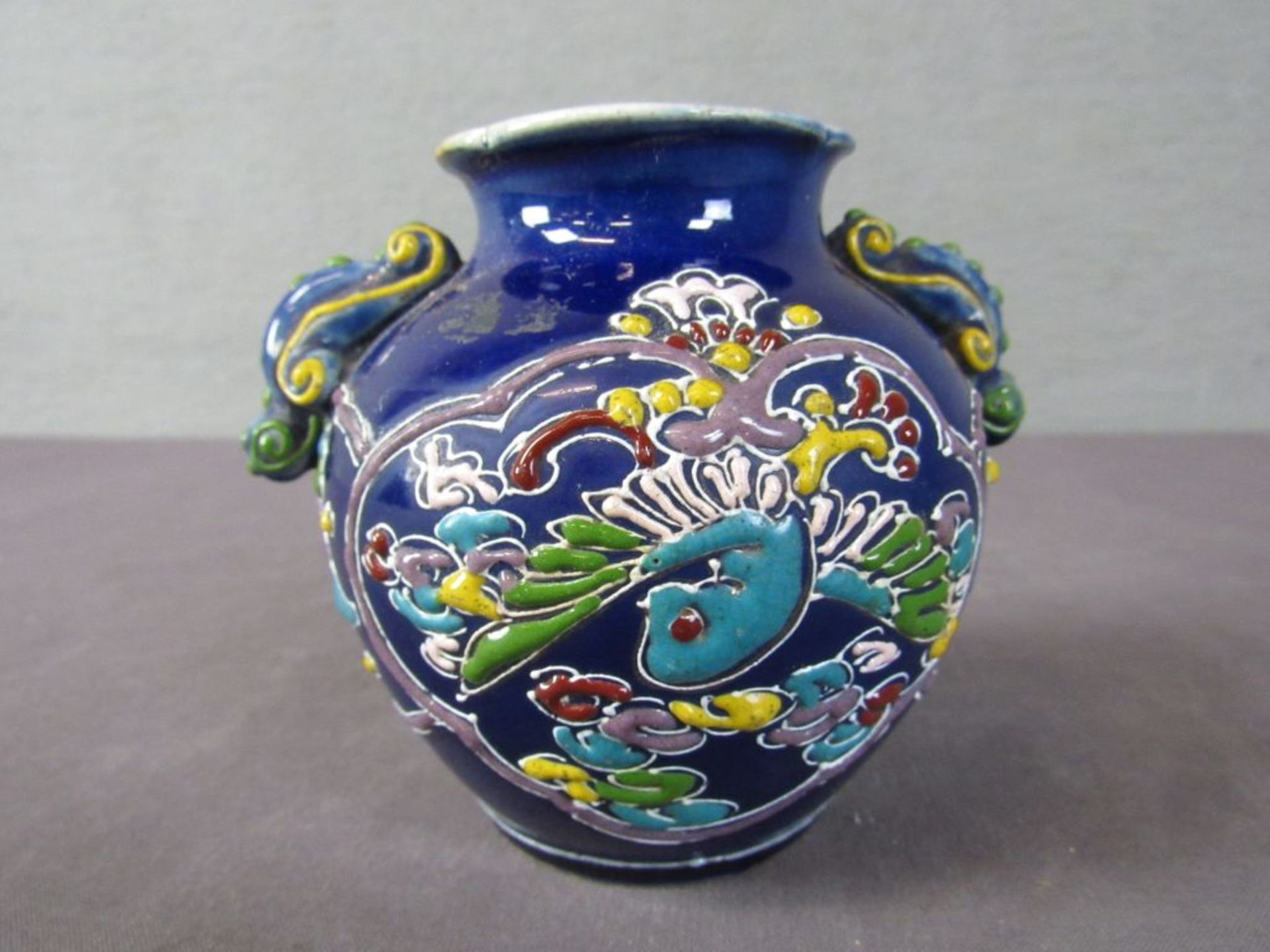 Asiatische Vase um 1900 farbig