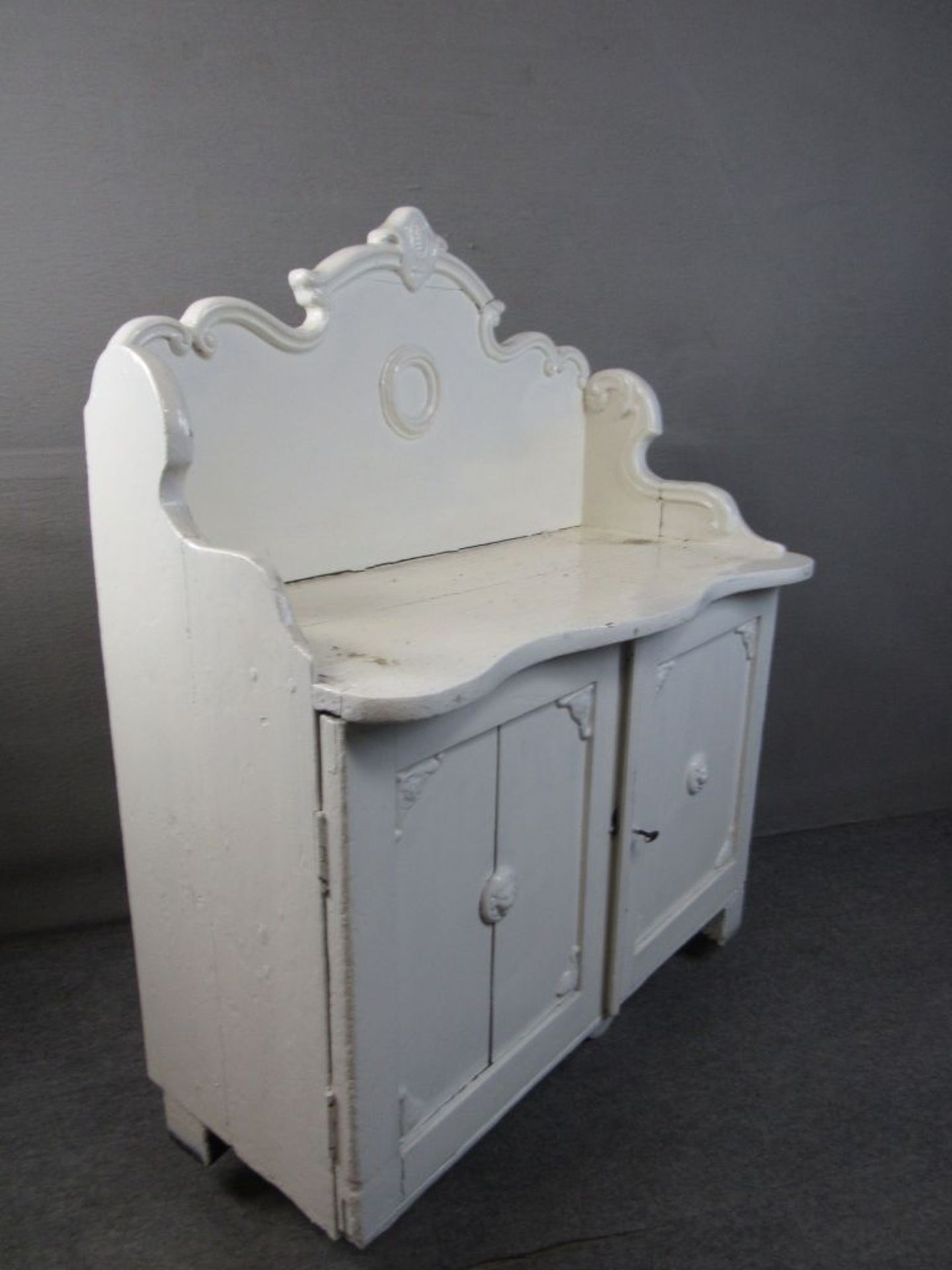 Halbschrank um 1830 geweißt Shabby - Bild 5 aus 7