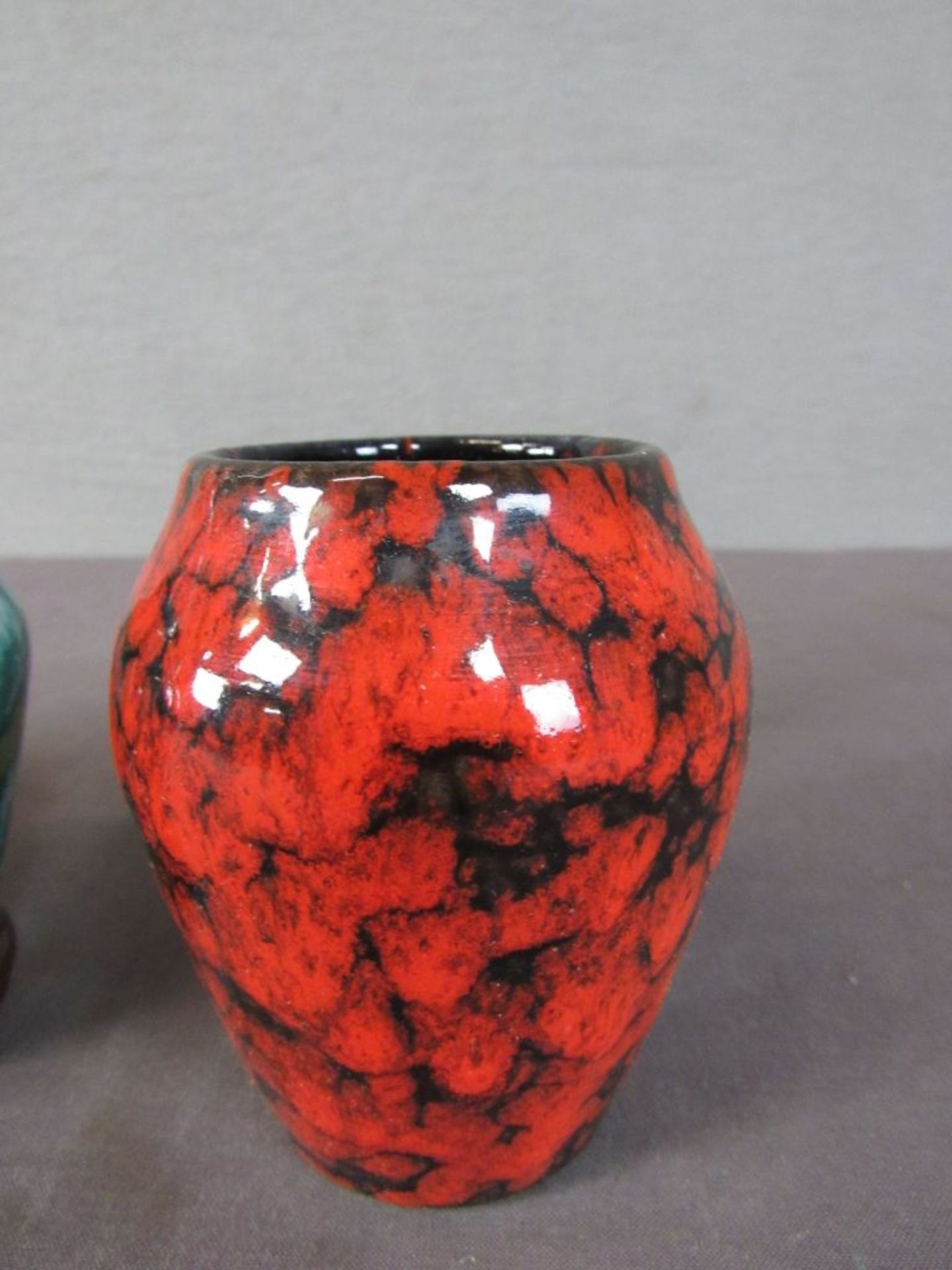 Konvolut drei Vasen Glas und Keramik - Image 3 of 6