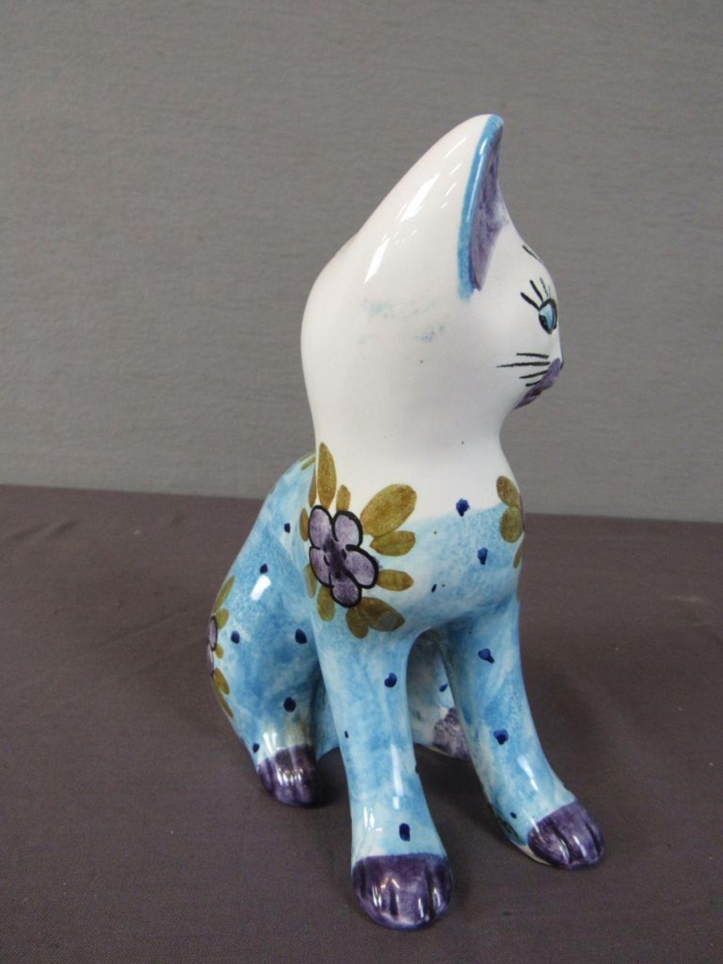 Keramikfigur sitzende Katze 21cm - Bild 2 aus 5