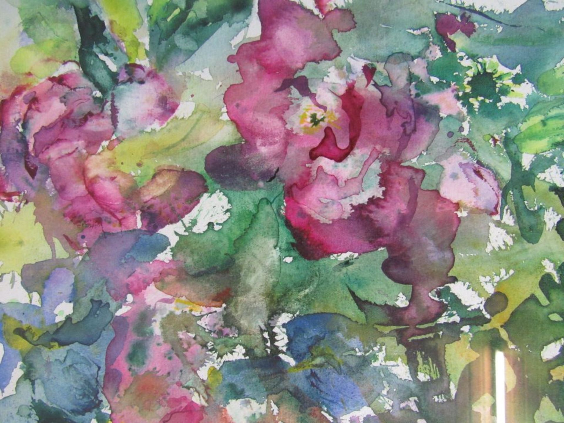 Aquarell Blumen monogrammiert J.S. - Image 4 of 8