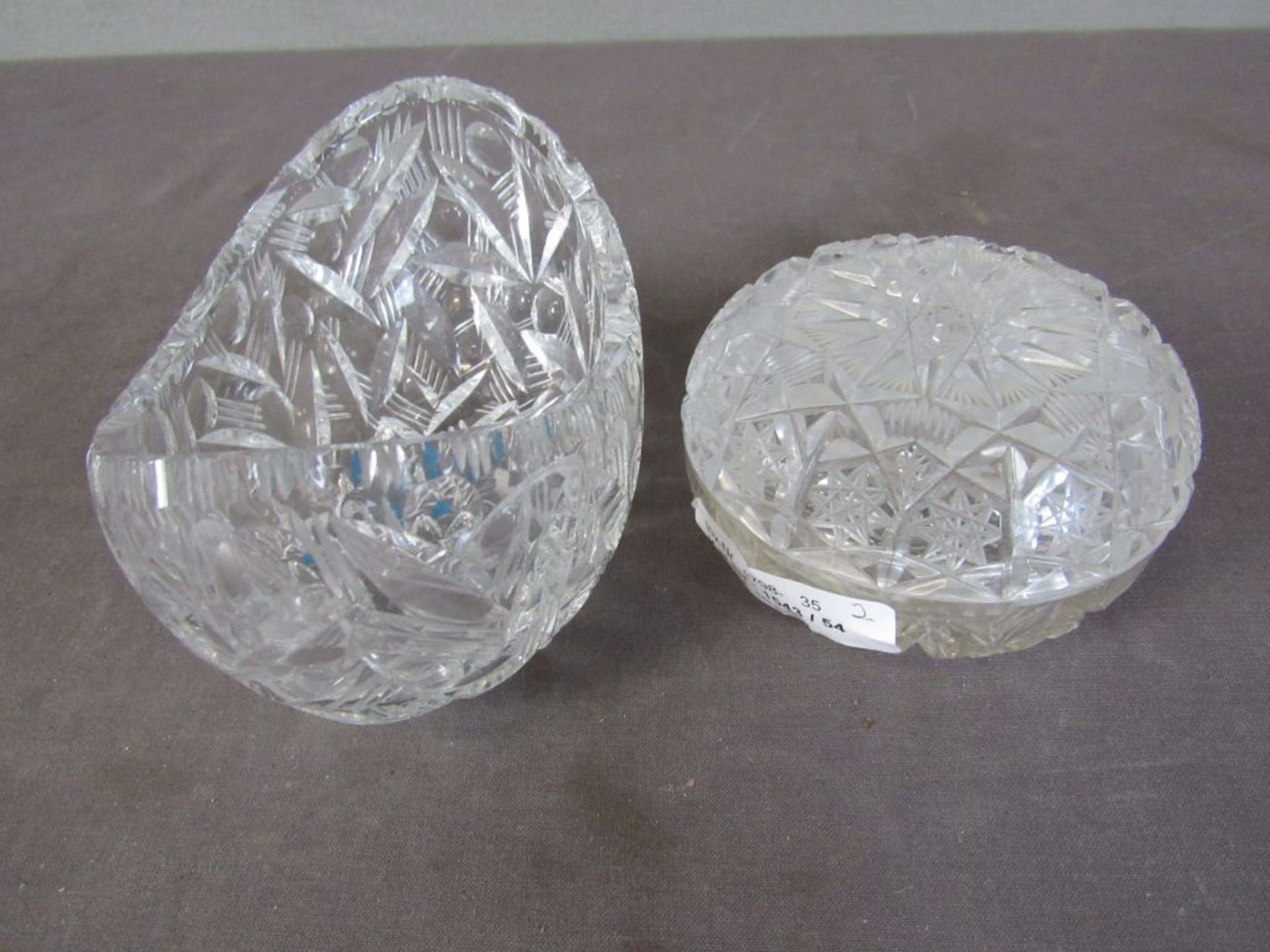 Zwei Teile Kristallglas Deckeldose und - Image 5 of 6