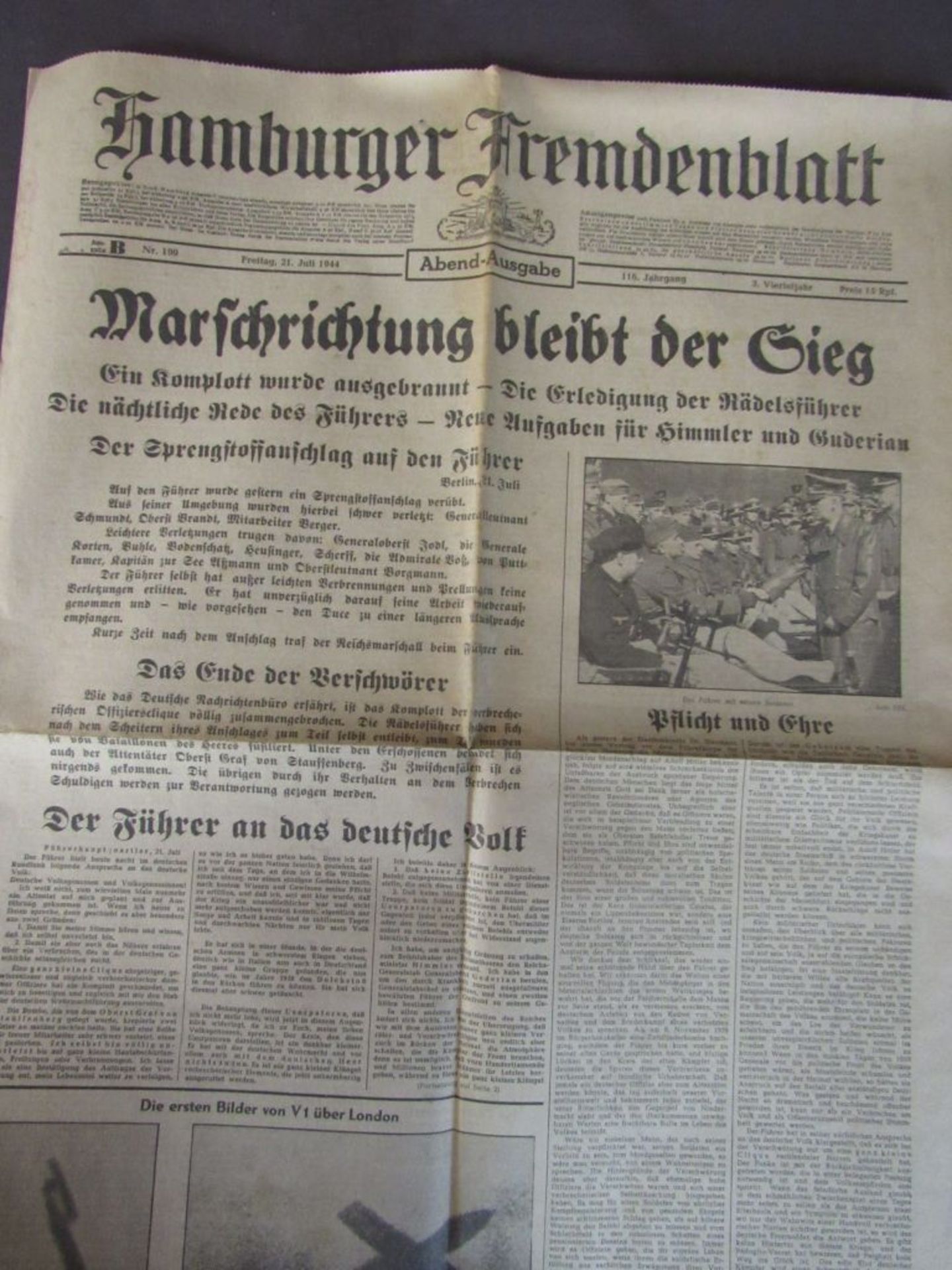 3.Reich Hamburger Fremdenblatt Zeitung - Image 5 of 12