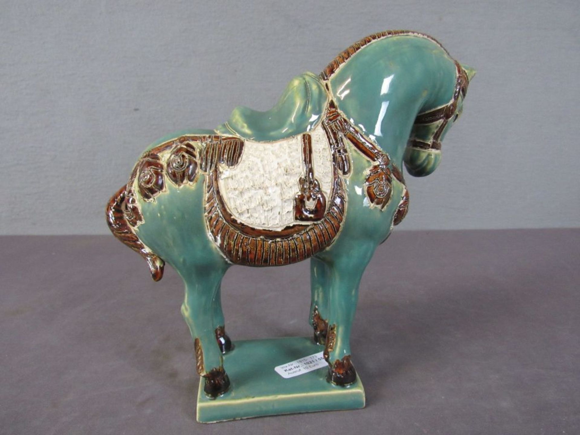 Skulptur Pferd lasierte Keramik 27cm - Image 3 of 7