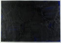 Unger, Christoph. 1961Komposition in Grau und Blau. Mischtechn. 69 x 99 cm. Verso auf e