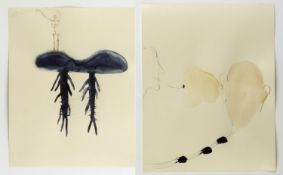 Gröting, Asta. 1961 HerfordNötigung. Pflanzenpaar mit Skelett. 1 Aquarell. 1 aquarell