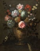 Niederlande, 18. Jh.Stillleben mit Sommerblumen in einer Amphore. Öl/Lwd., doubliert. 64 x 5