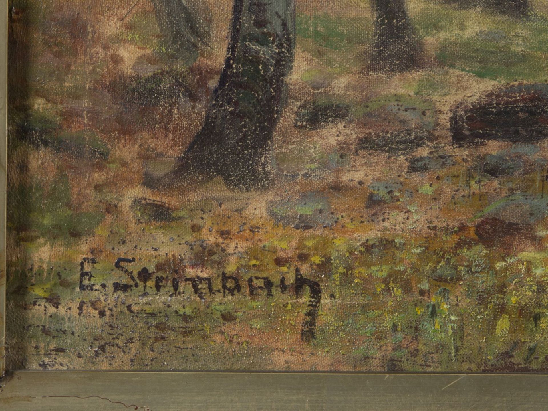 Steinbach, Eduard. 1878 - Hamburg - 1939Sommerlicher Wald. Öl/Lwd. Sign. 65,5 x 95 cm. - Bild 2 aus 3