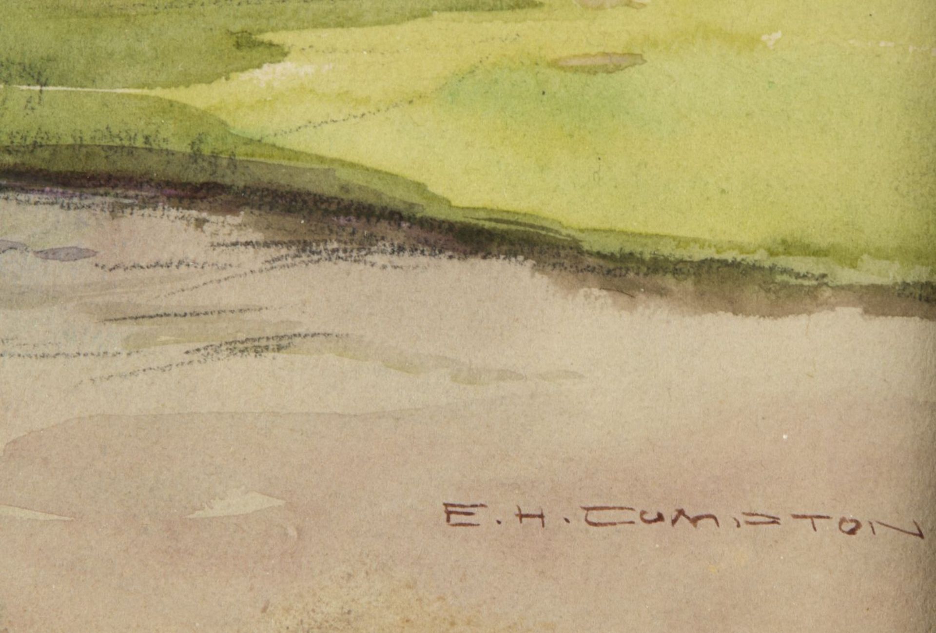 Compton, Edward Harrison. 1881 - Feldafing - 1960Fluss in sommerlichem Tal. Aquarell ü - Bild 2 aus 2