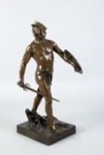 Picault, Emile Louis. 1833 - Paris - 1915Gallischer Krieger. Bronze, braun patiniert. Sign. u