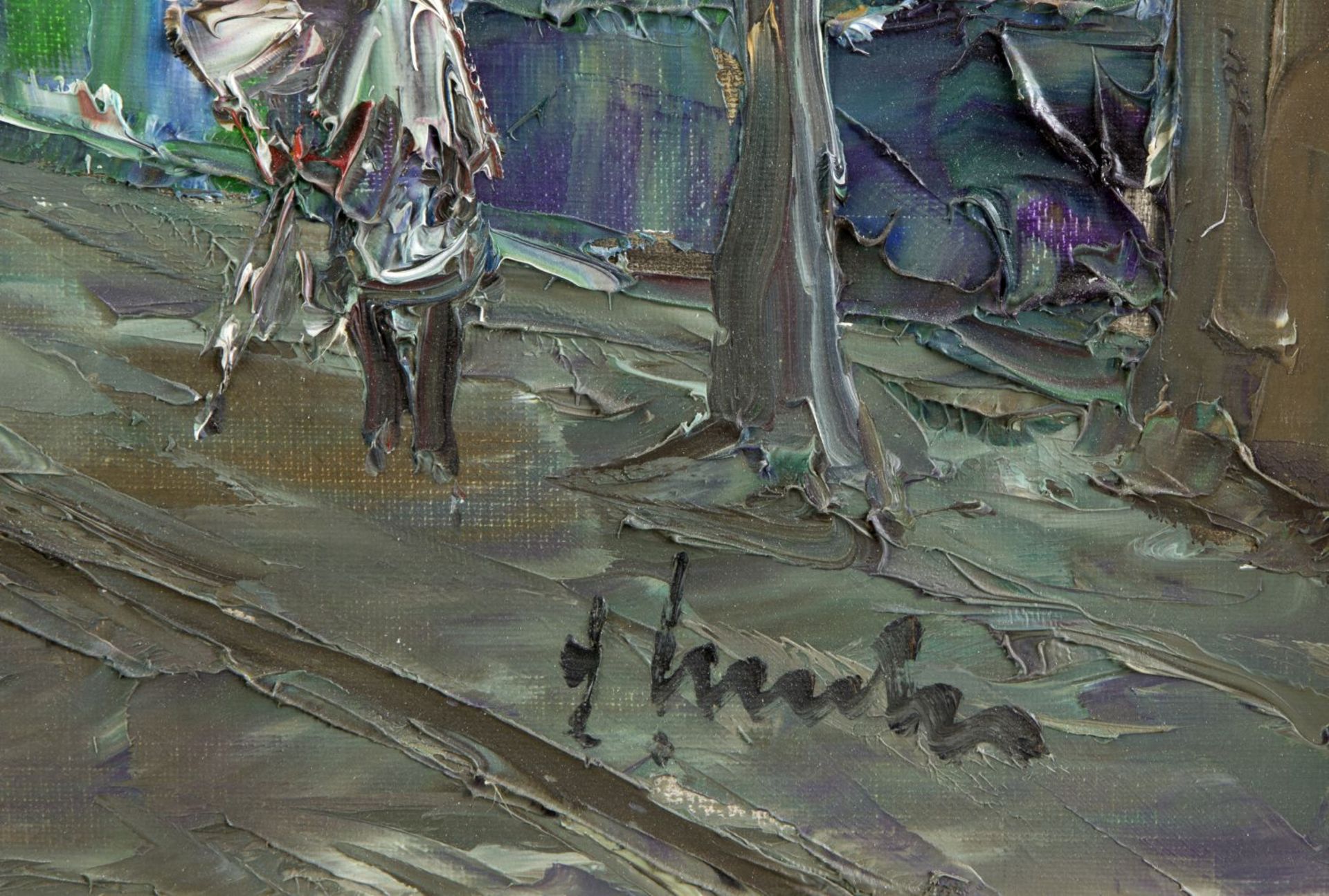 Lentz, J.Arc de Triomphe. Sacre Coeur. 2 Gem. Öl/Lwd. Sign. 60 x 79 cm. Gerahmt. - Bild 6 aus 7