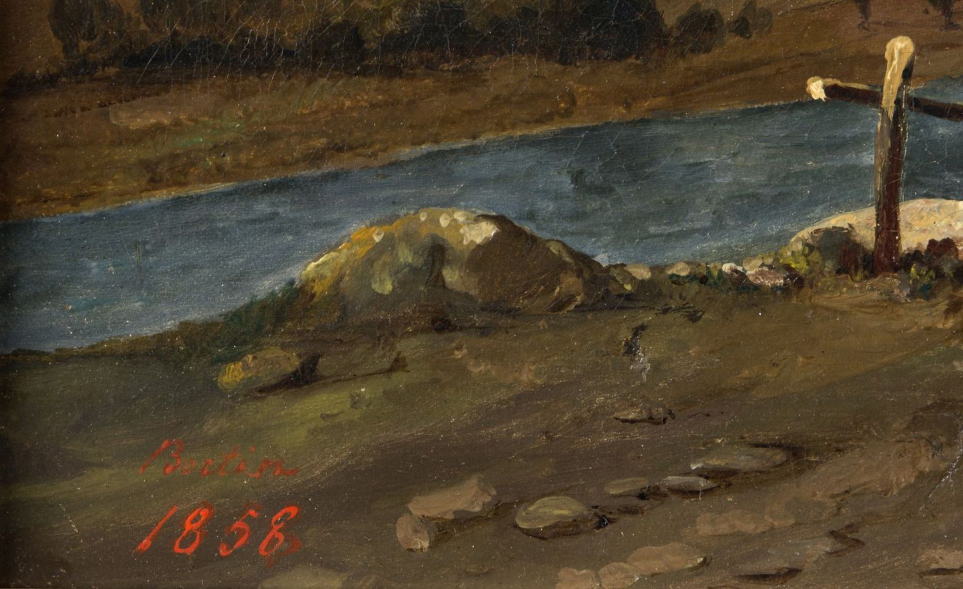 Bertin, François Edouard. 1797 - Paris - 1871Fluss in sommerlicher bergiger Landschaft - Bild 2 aus 4