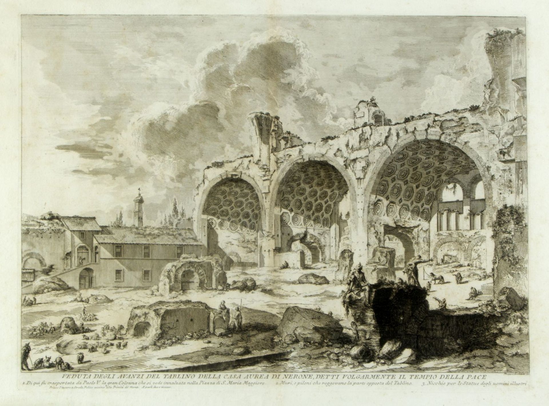 Piranesi, Giovanni-Battista. 1720 - Rom - 1778Veduta degli avanzi del tablino della Cas