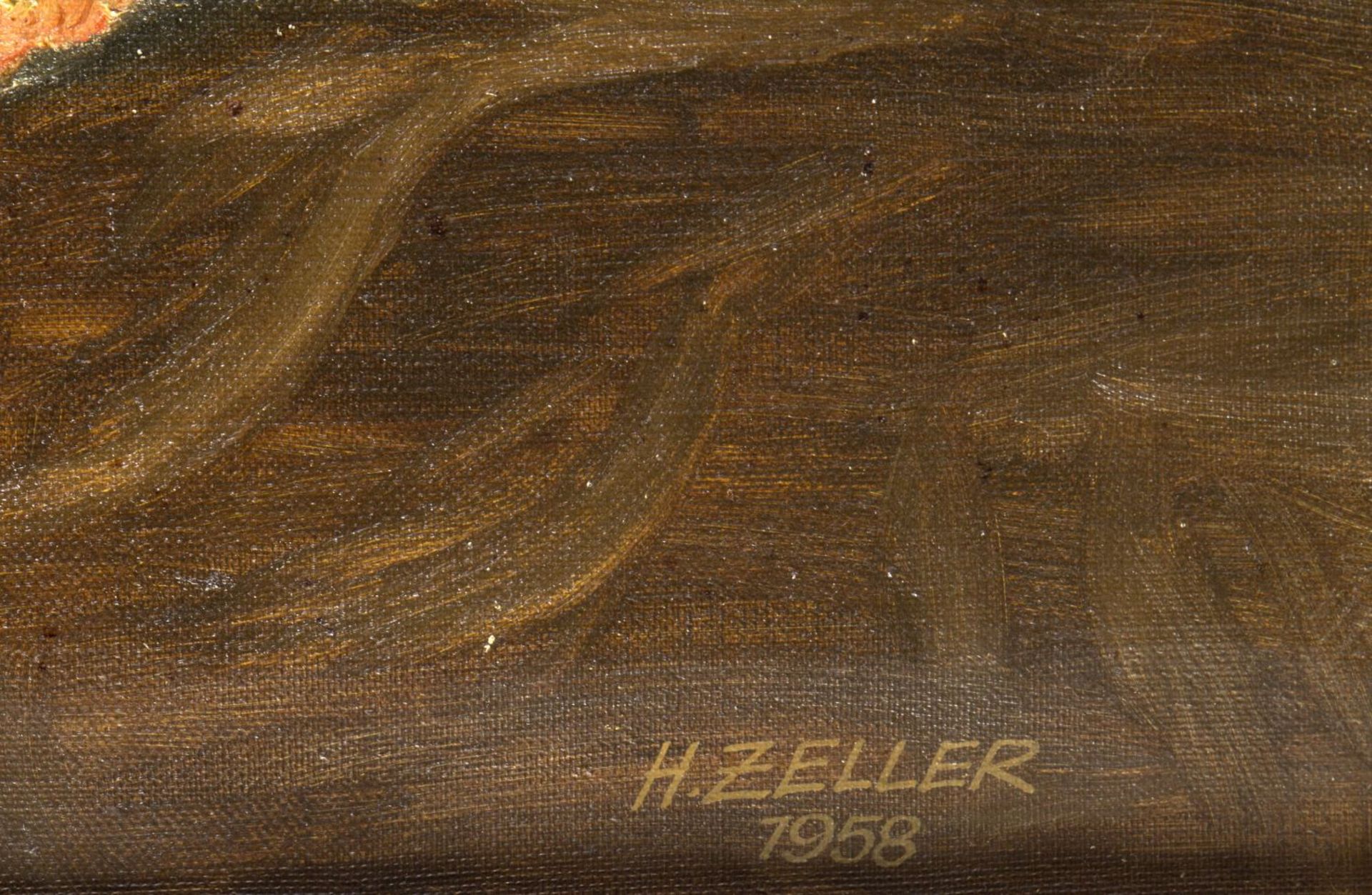 Zeller, H.Stillleben mit Rosen. Öl/Lwd. Sign. und dat. 1958. 60 x 50 cm. Gerahmt. - Image 2 of 3