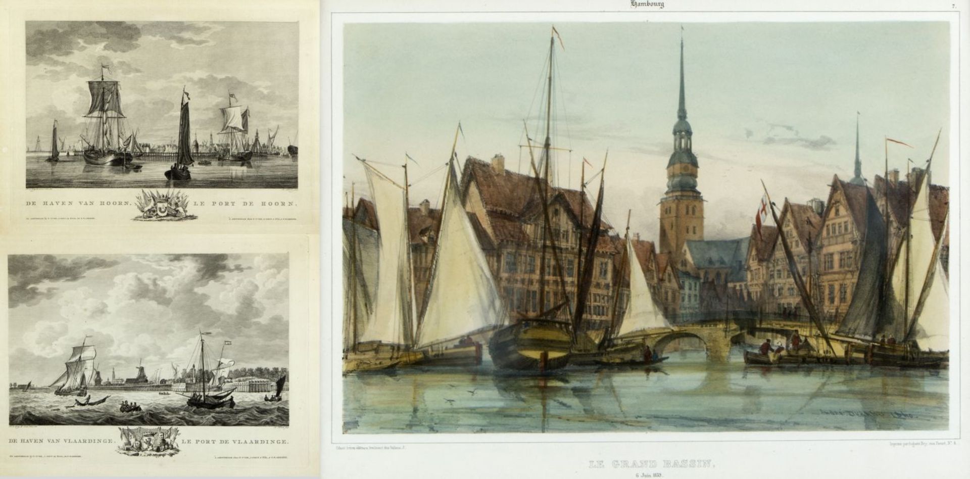 Sallieth, M. Durand, A. Wit, F. de u.a.De Haven von Hoorn. De Haven van Vlaardinge. Le grand - Bild 2 aus 11