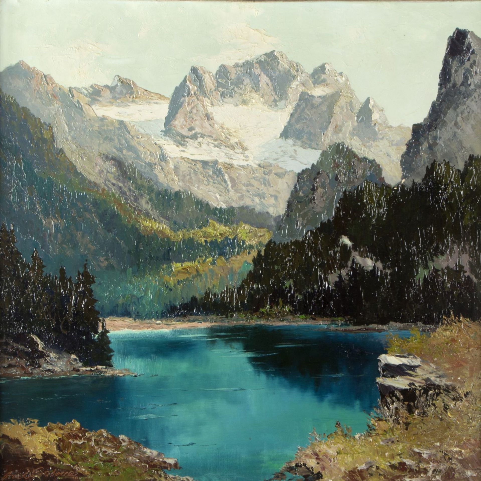 Graboné, Arnold. 1896 München - Percha-Buchhof 1981Der Gosausee im Salzkammergut mit