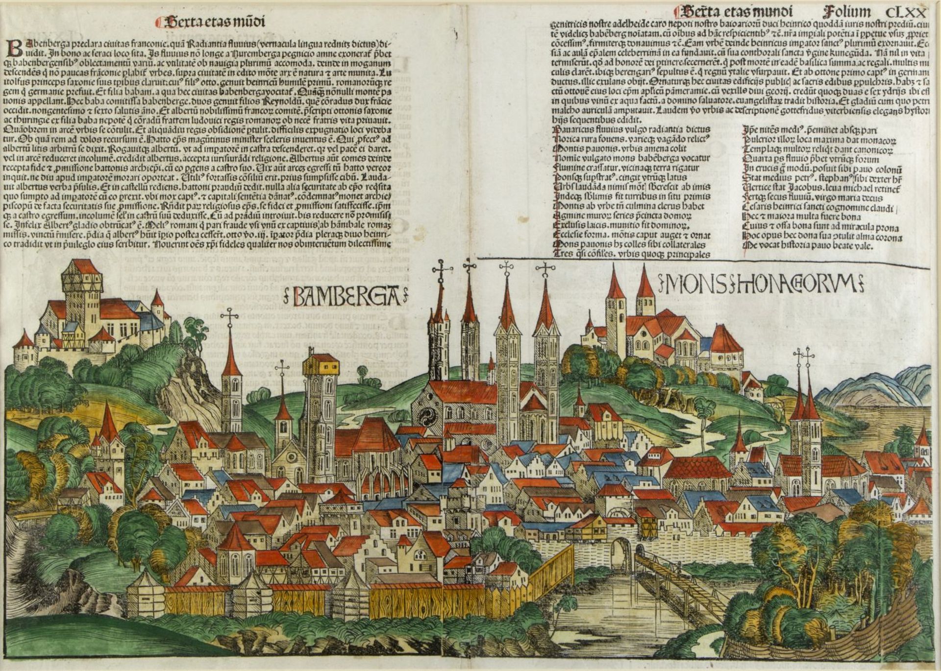 Schedel, Hartmann. 1440 - Nürnberg - 1514Bamberg. Holzschnitt. 40 x 55 cm. Aus der Sch