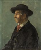 Thor, Walter. 1870 Neusalz an der Oder - München 1929Seitliches Portrait eines Bauern.