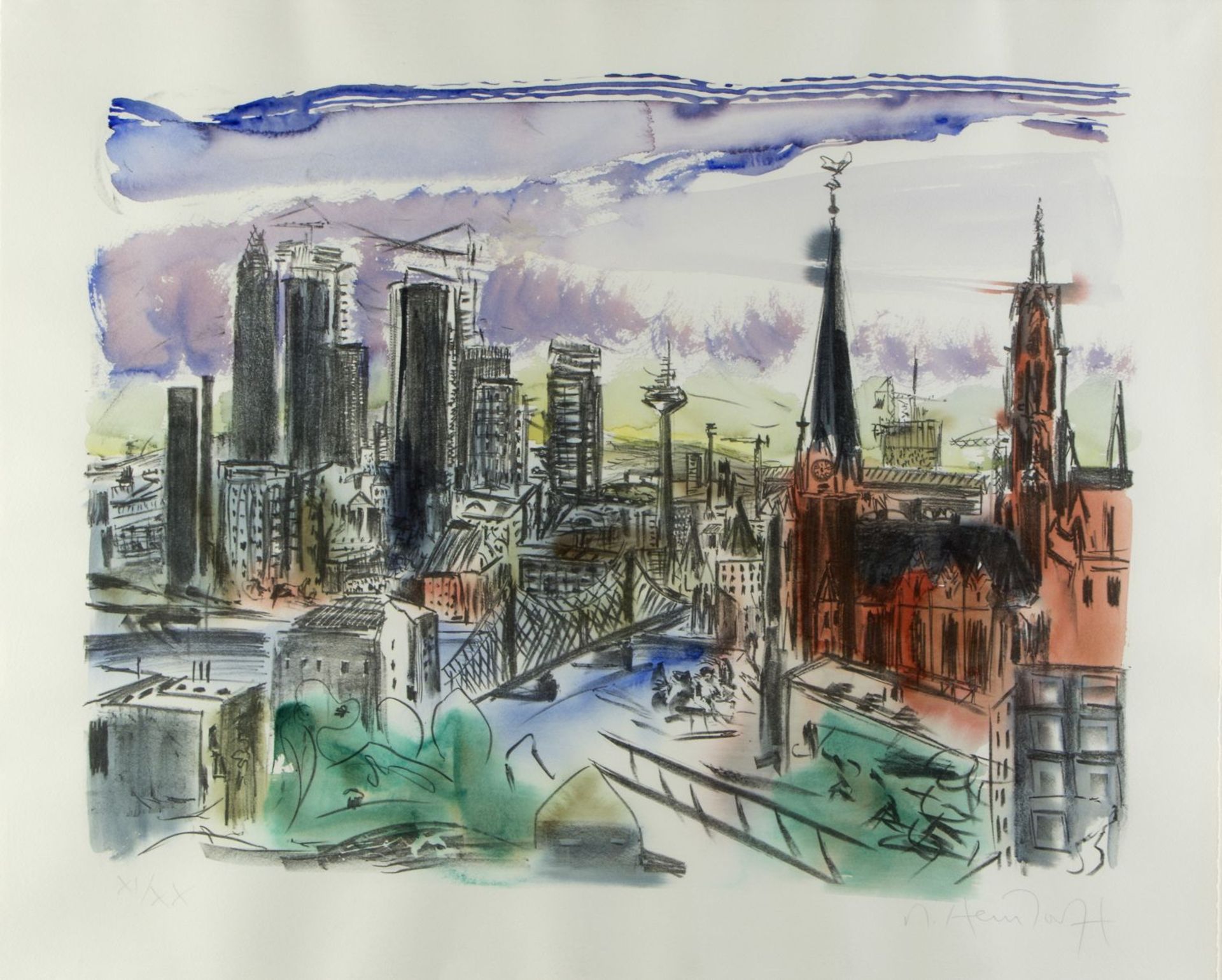 Heindorff, Michael. 1949 BraunschweigAnsichten von Frankfurt und Berlin. 2 aquarelliert - Bild 3 aus 3